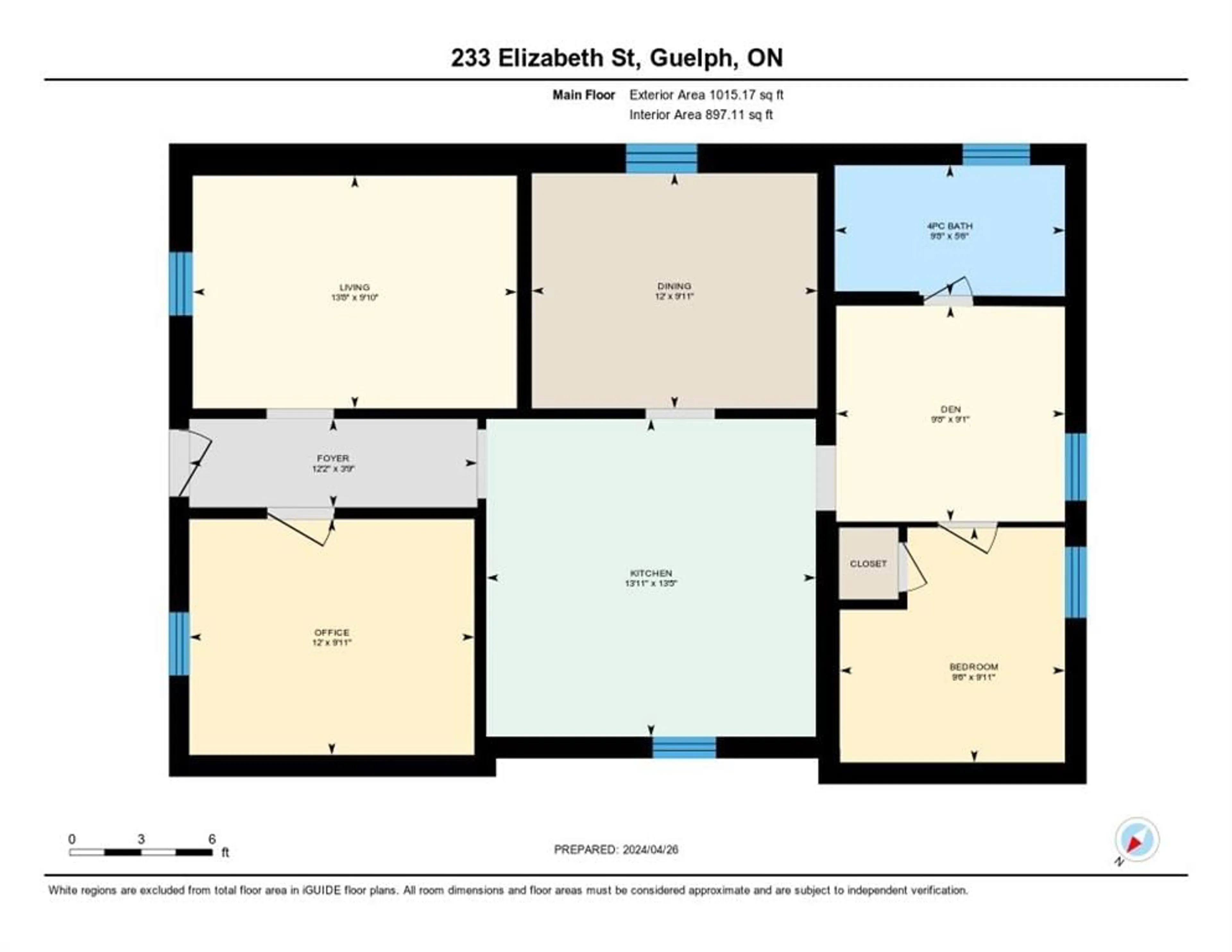 Floor plan for 233 Elizabeth St, Guelph Ontario N1E 2X6