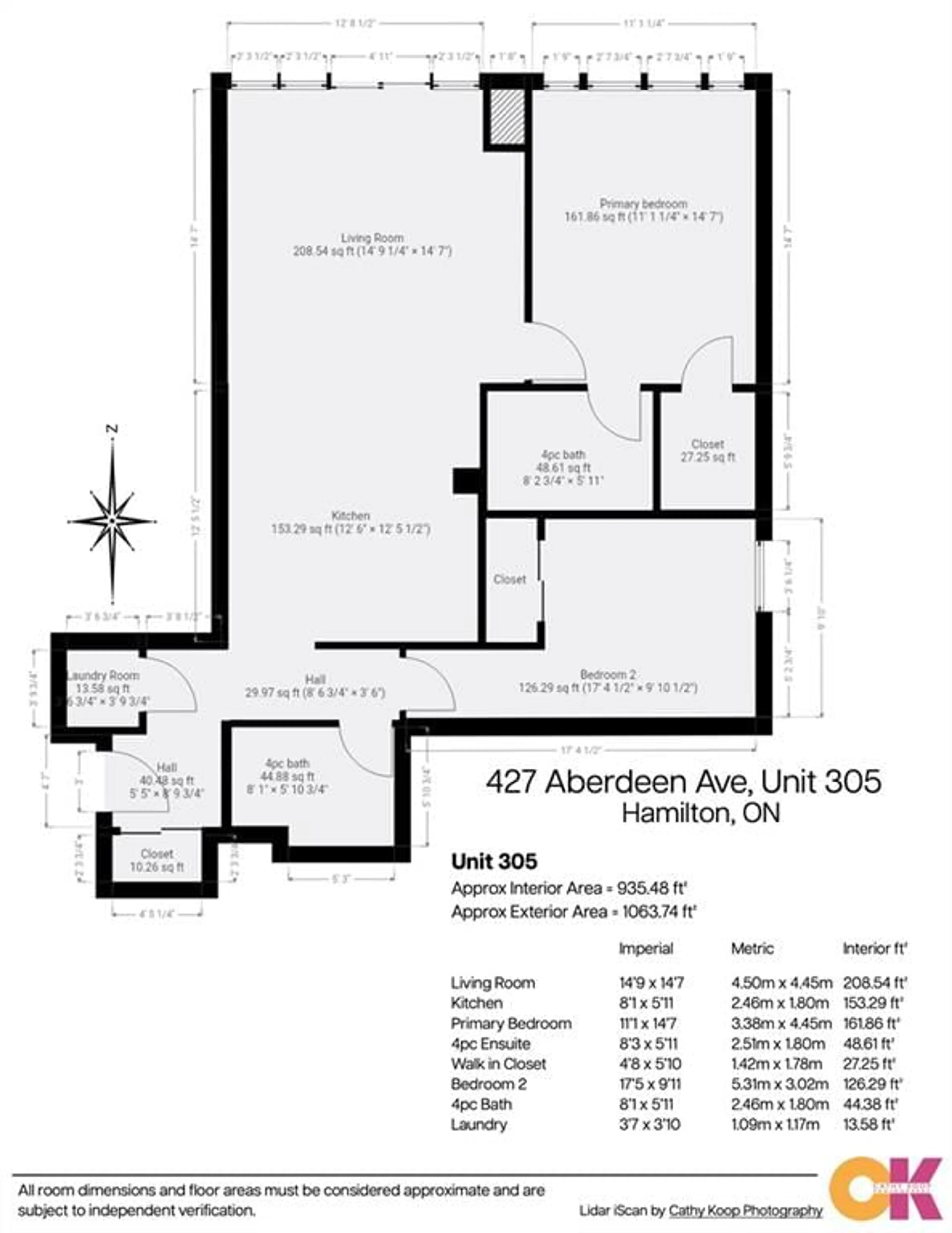 Floor plan for 427 Aberdeen Ave #305, Hamilton Ontario L8P 2S4