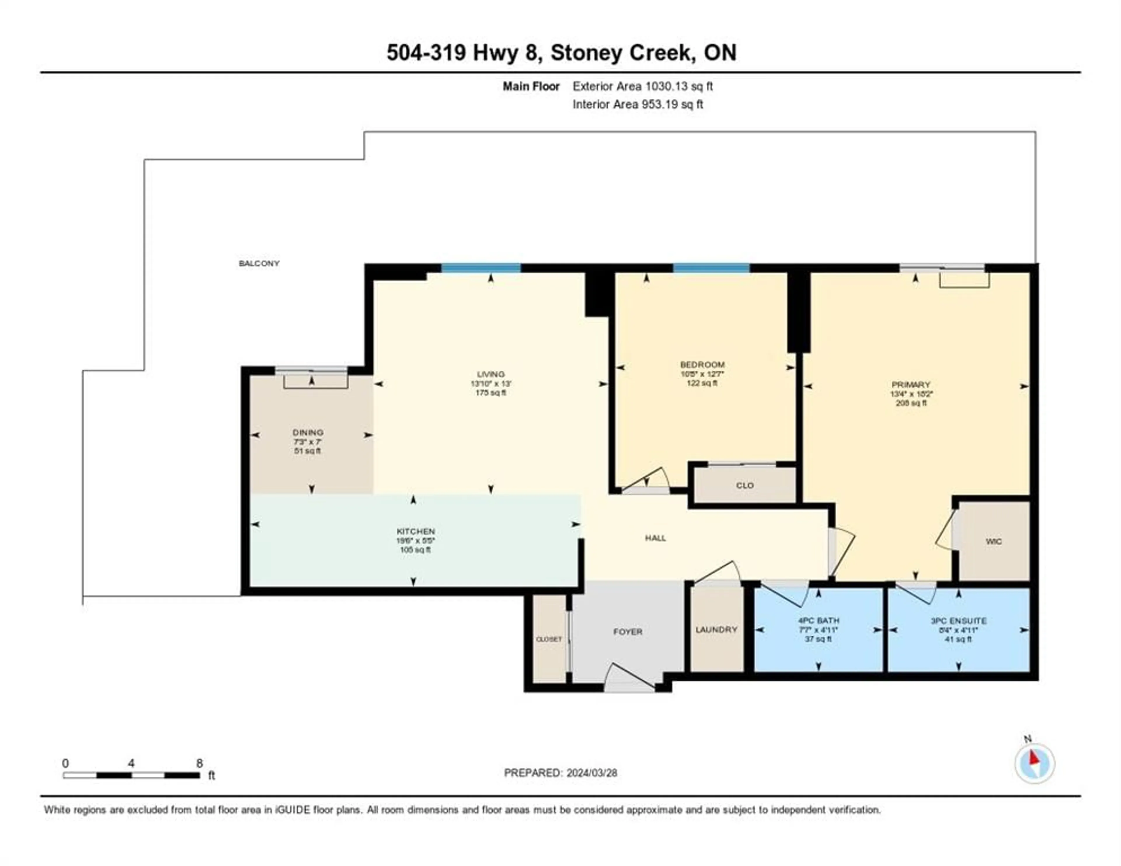 Floor plan for 319 Highway 8 #504, Stoney Creek Ontario L8G 0B1