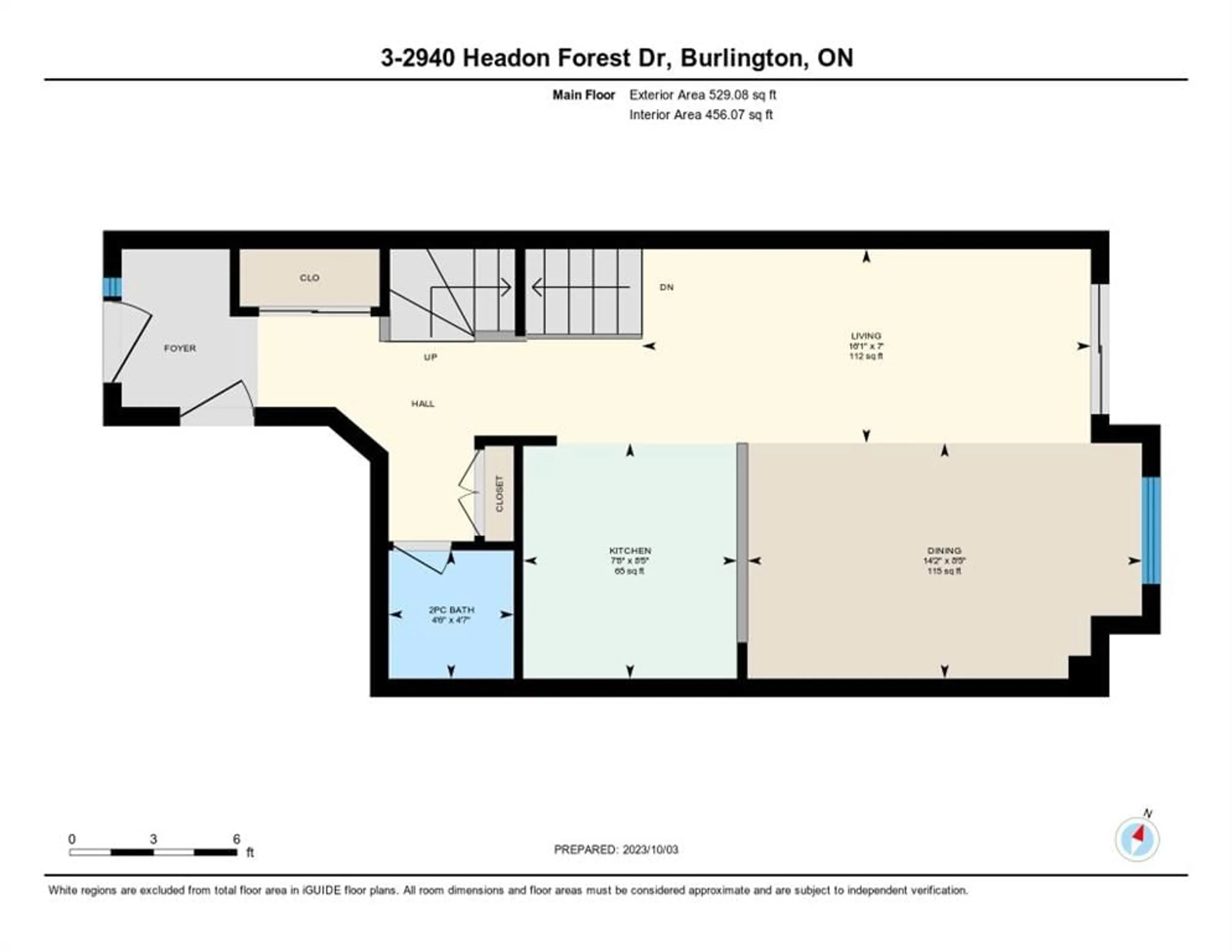 Floor plan for 2940 HEADON FOREST Dr #3, Burlington Ontario L7M 4G9