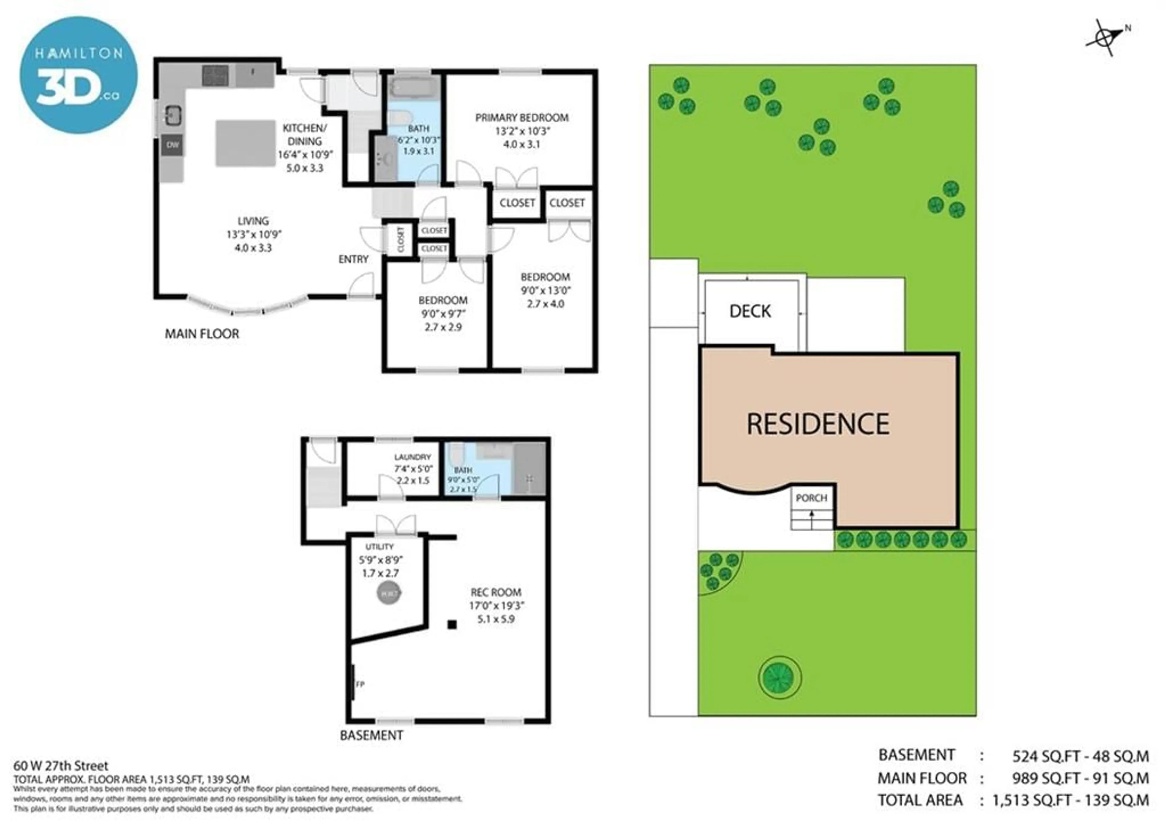 Floor plan for 60 WEST 27TH St, Hamilton Ontario L9C 4Z8