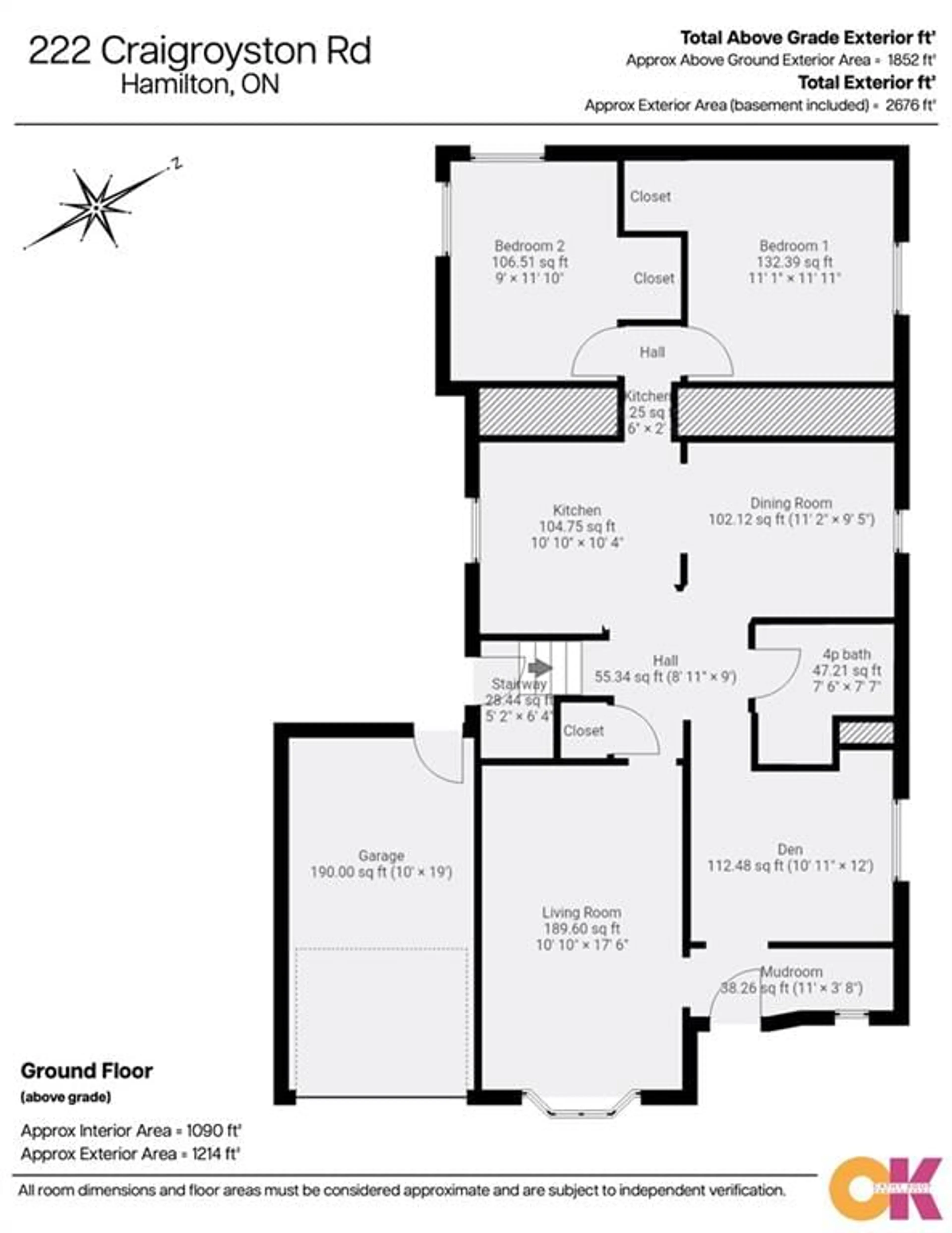 Floor plan for 222 Craigroyston Rd, Hamilton Ontario L8K 3K4