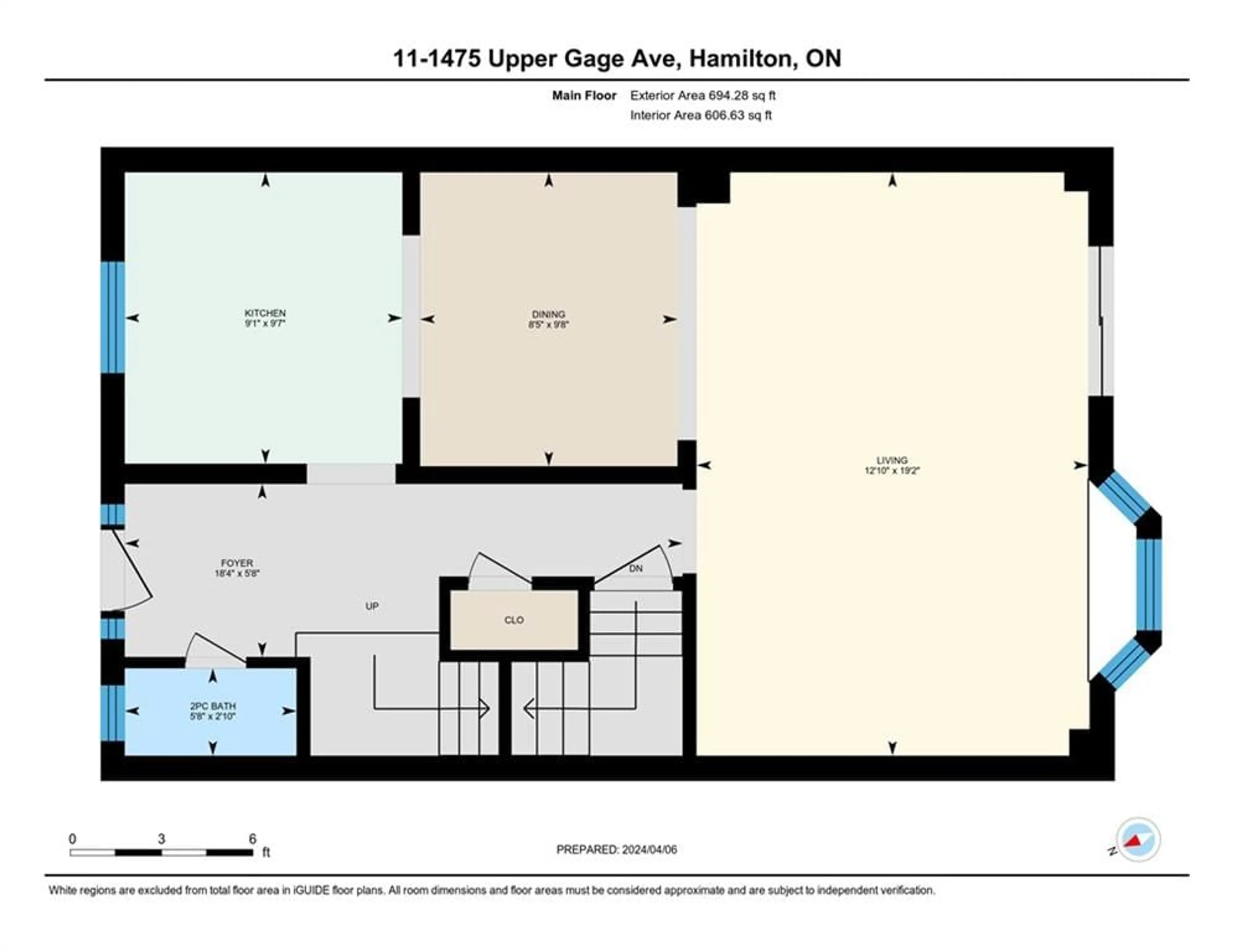 Floor plan for 1475 UPPER GAGE Ave #11, Hamilton Ontario L8W 1E6