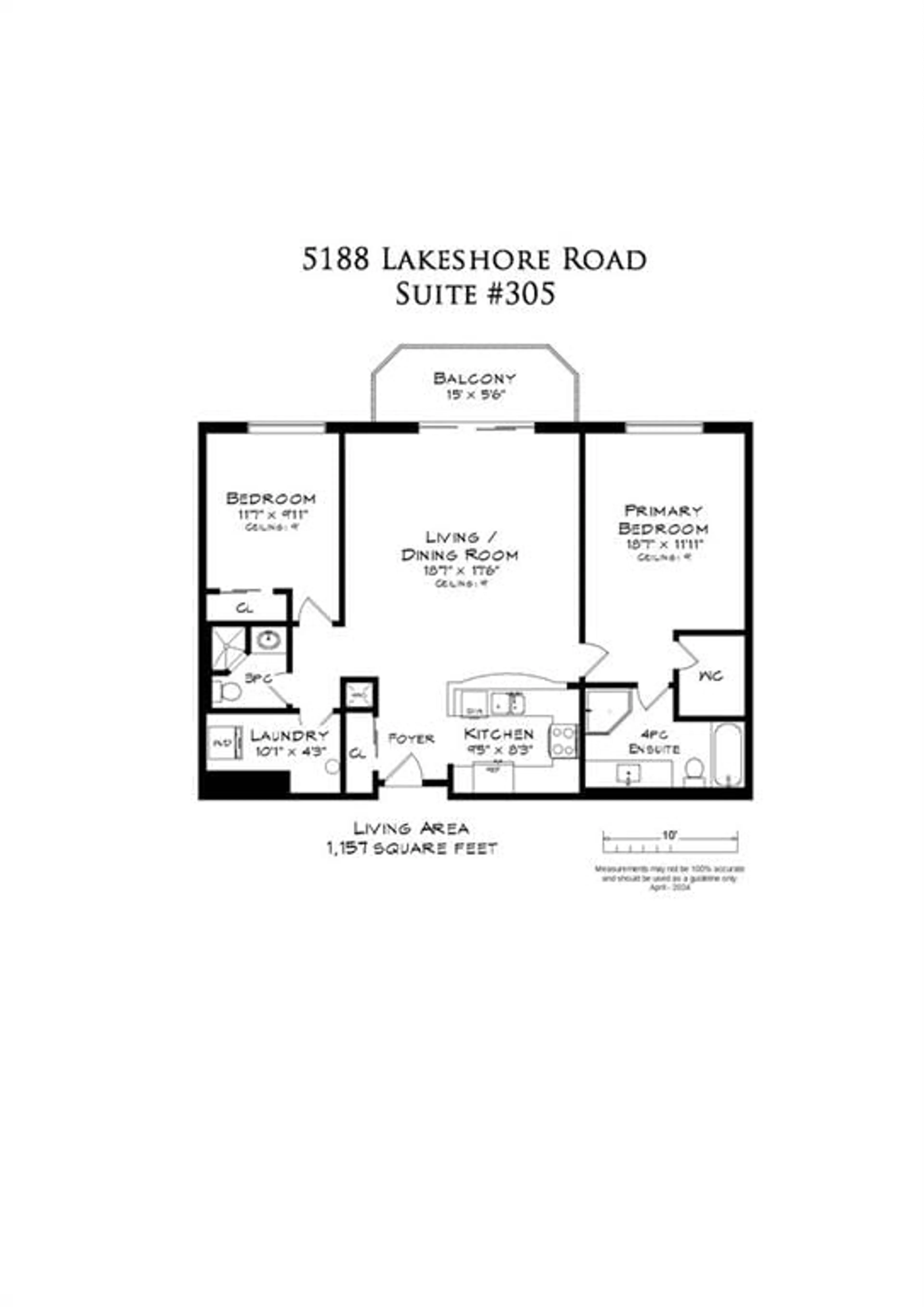 Floor plan for 5188 LAKESHORE Rd #305, Burlington Ontario L7L 6P4