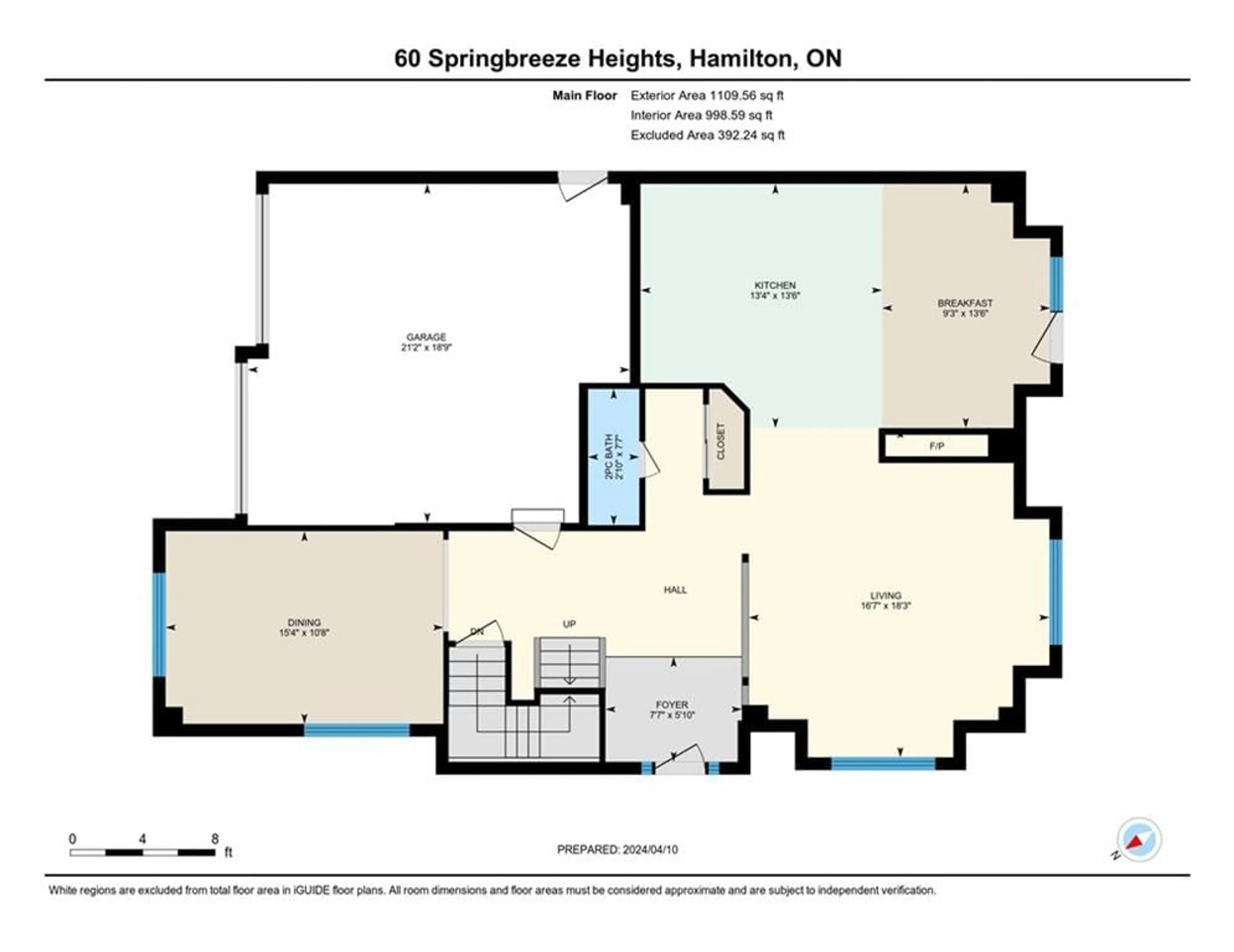 Floor plan for 60 SPRINGBREEZE Hts, Hamilton Ontario L8E 0B3