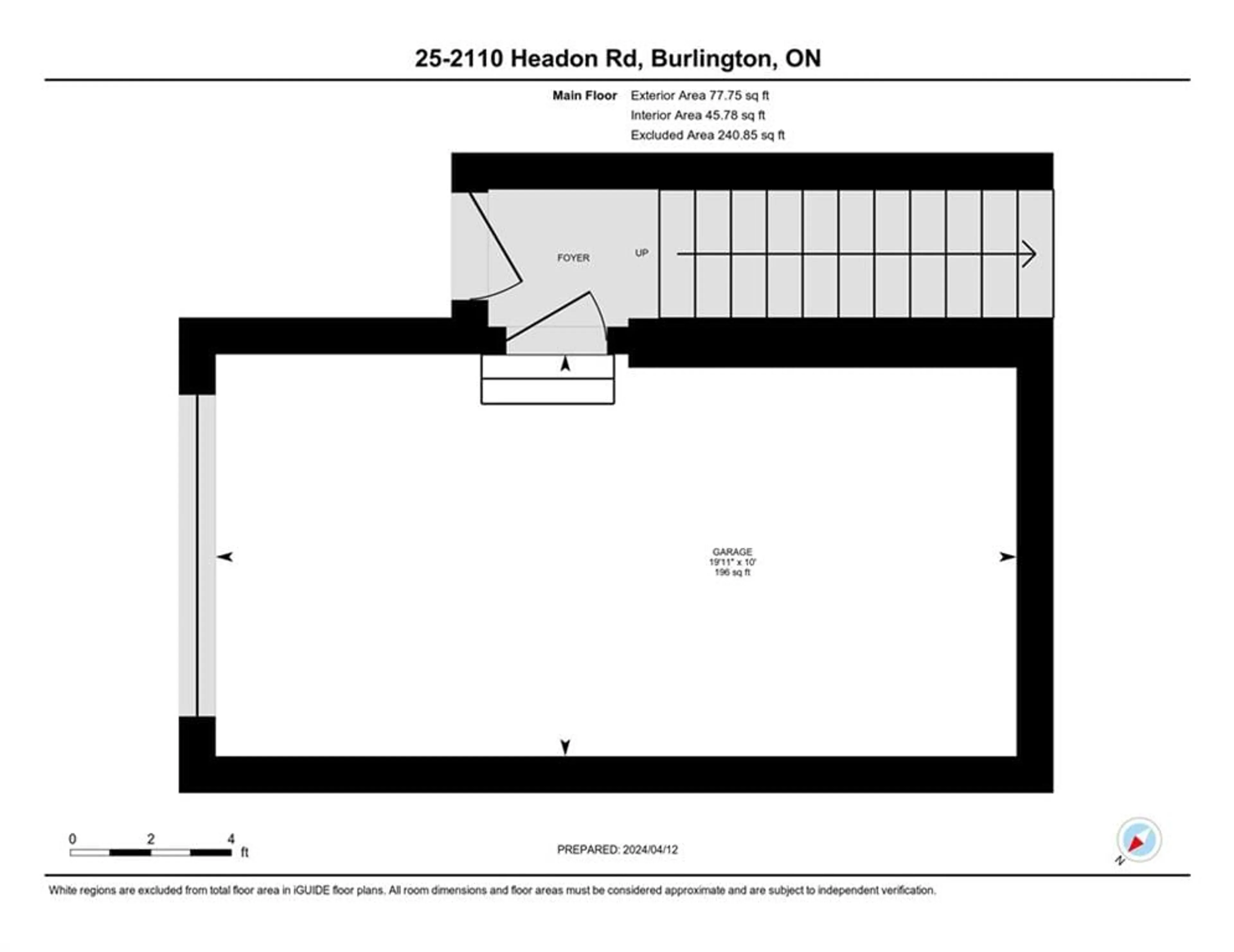 Floor plan for 2110 Headon Rd #25, Burlington Ontario L7M 4S2