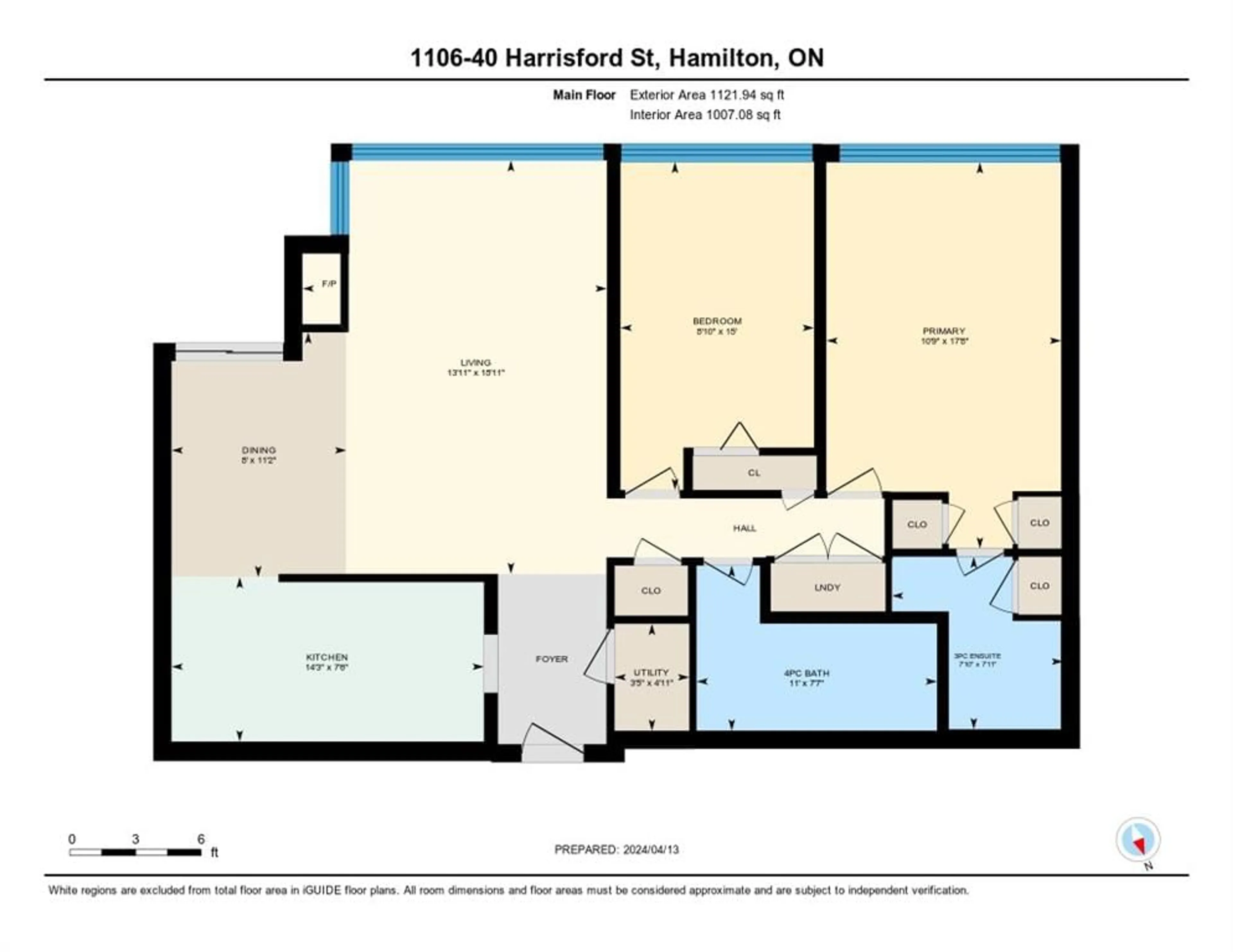 Floor plan for 40 HARRISFORD St #1106, Hamilton Ontario L8K 6N1