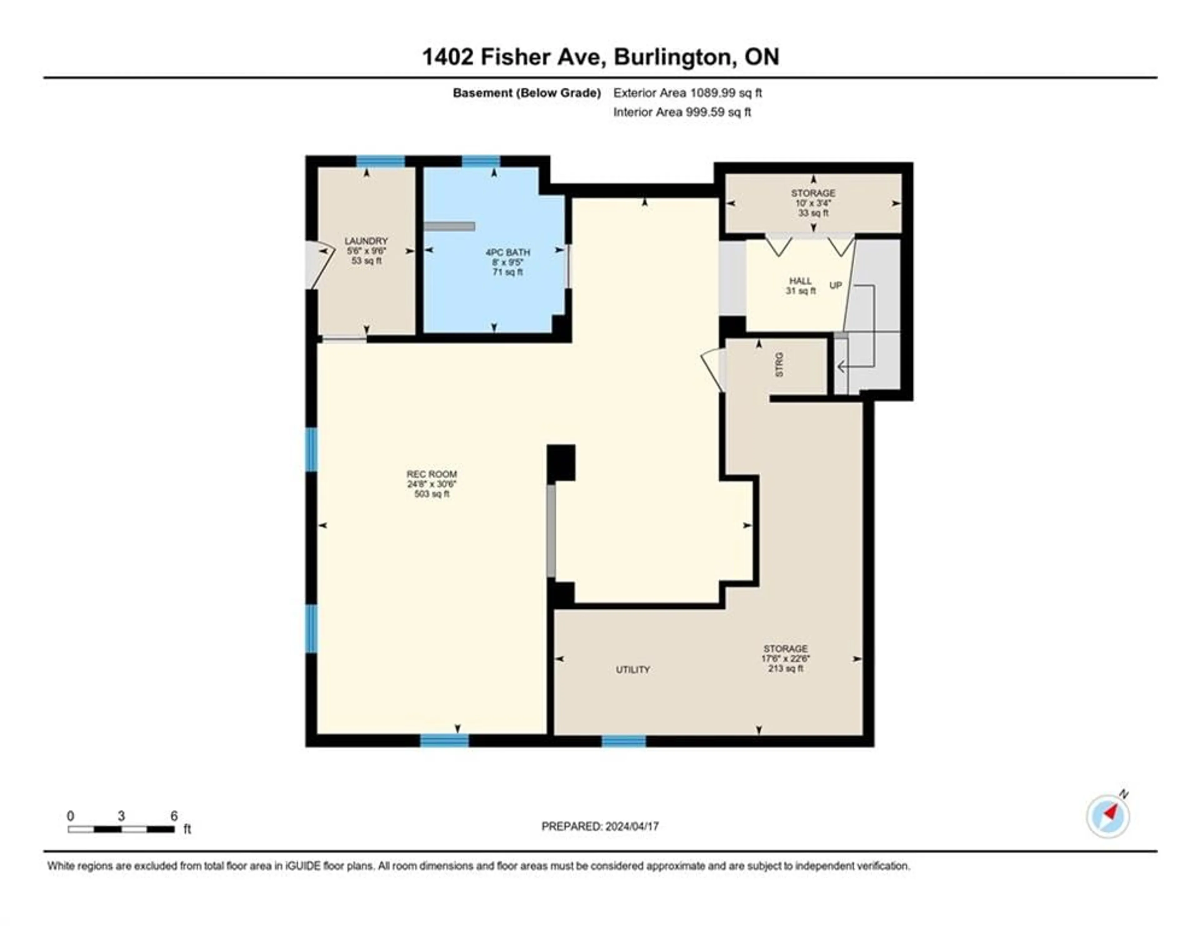 Floor plan for 1402 FISHER Ave, Burlington Ontario L7P 2L6