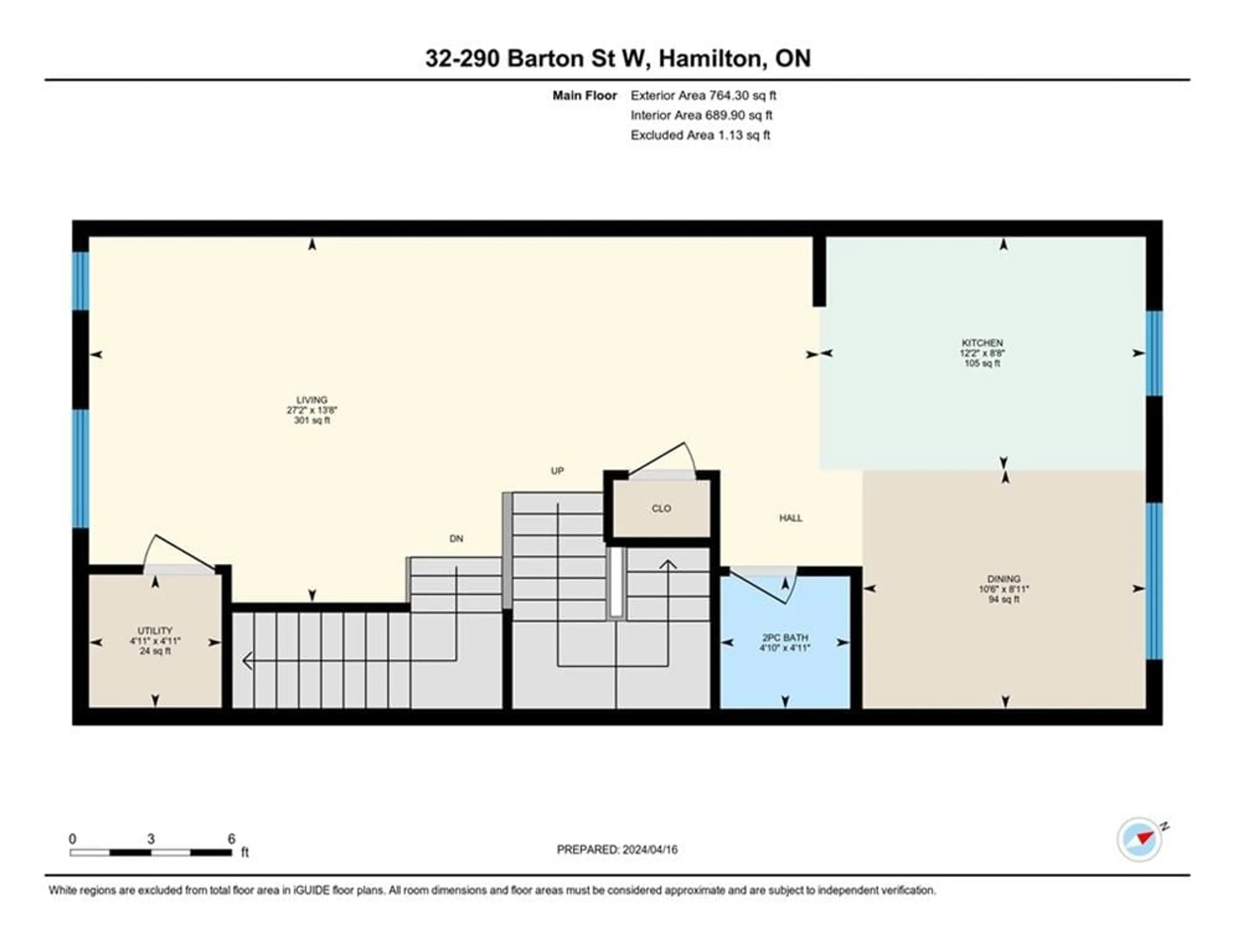 Floor plan for 290 Barton St #32, Hamilton Ontario L8R 3P3