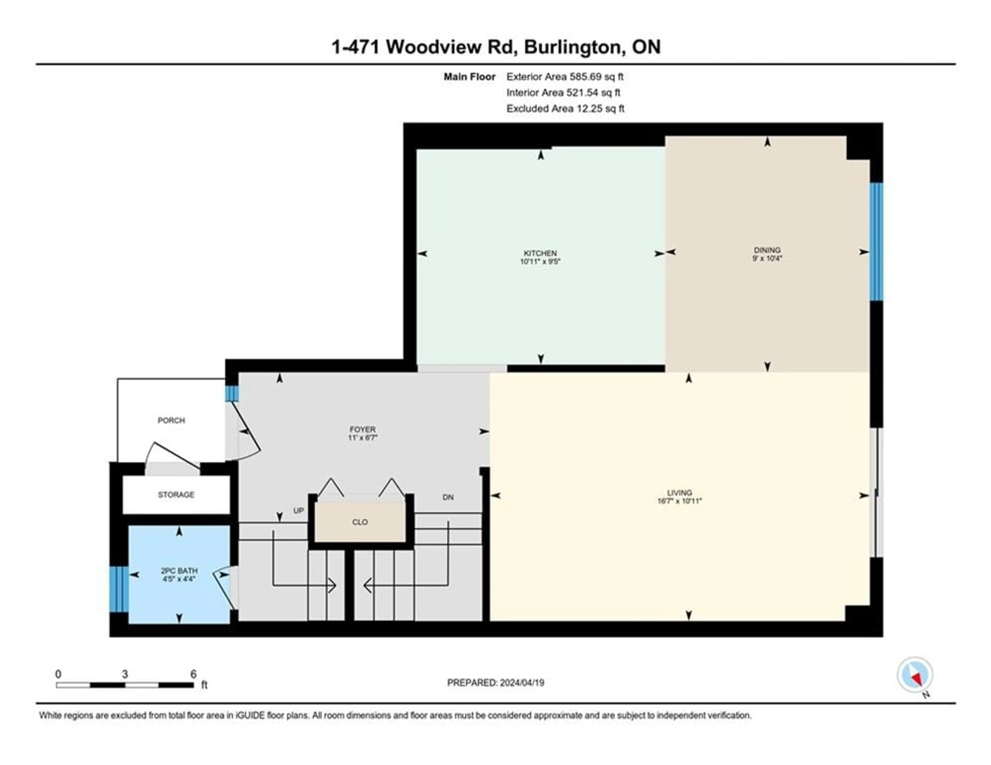 Floor plan for 471 WOODVIEW Rd #1, Burlington Ontario L7N 2Z9