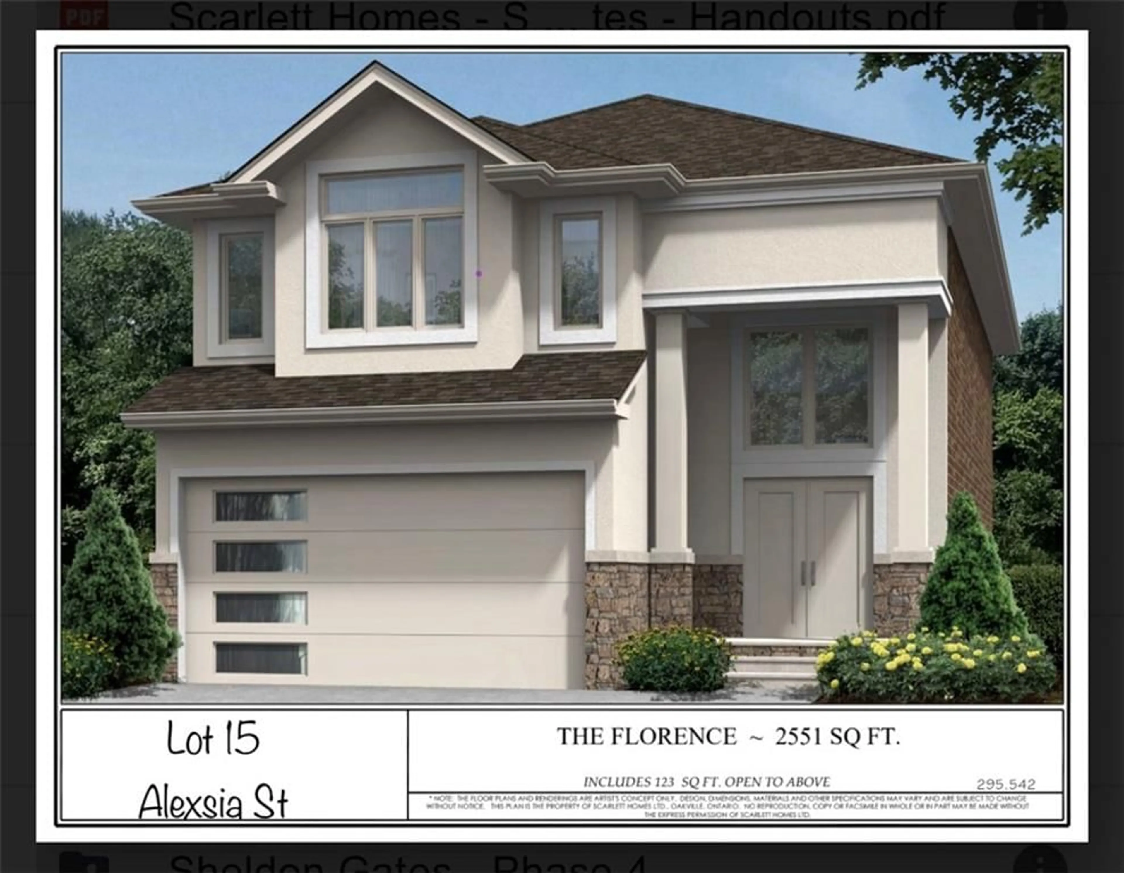Frontside or backside of a home for LOT 15 ALEXSIA St, Hamilton Ontario L9B 2T3