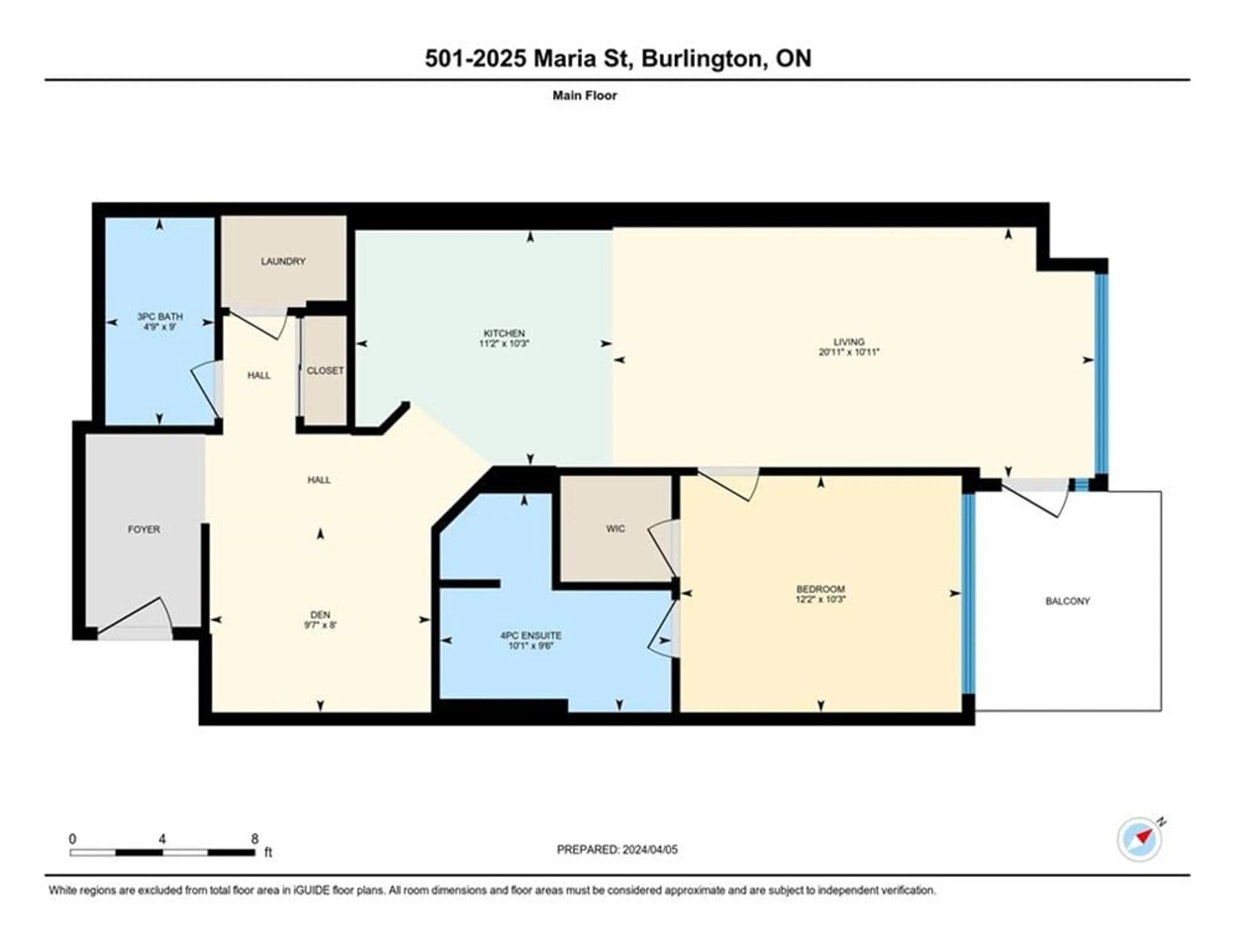 Floor plan for 2025 MARIA St #501, Burlington Ontario L7R 0E9