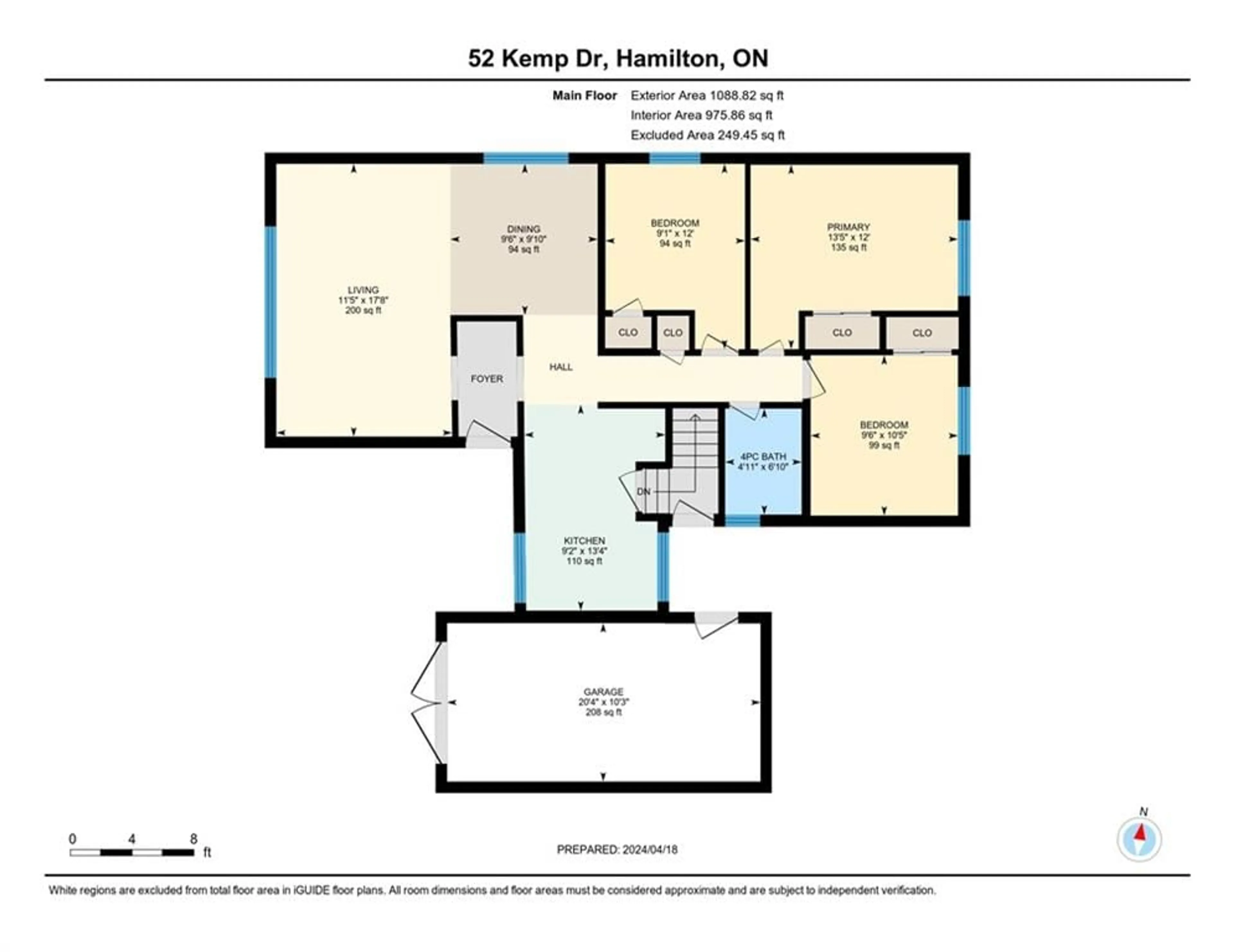 Floor plan for 52 KEMP Dr, Dundas Ontario L9H 2M9