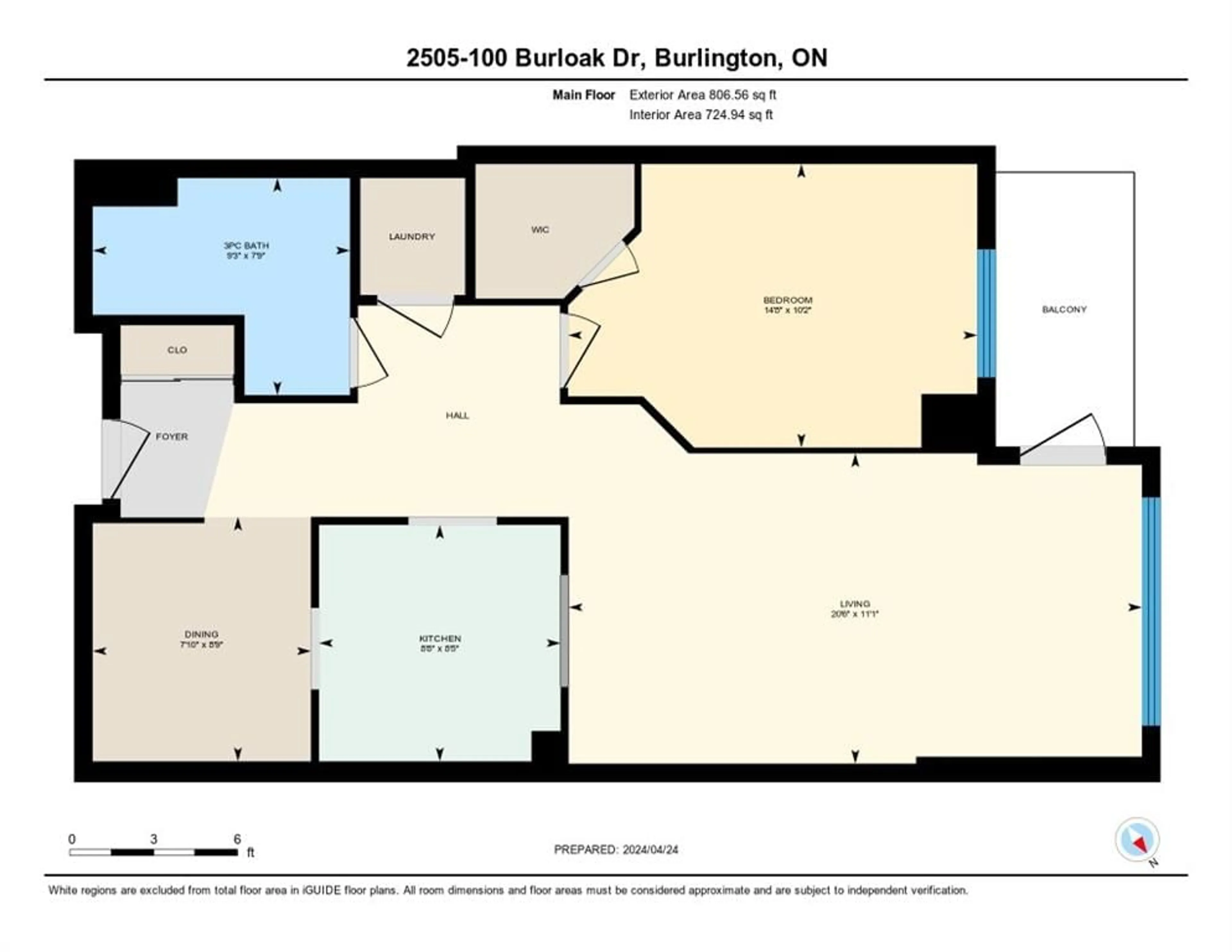 Floor plan for 100 Burloak Dr #2505, Burlington Ontario L7L 6P6