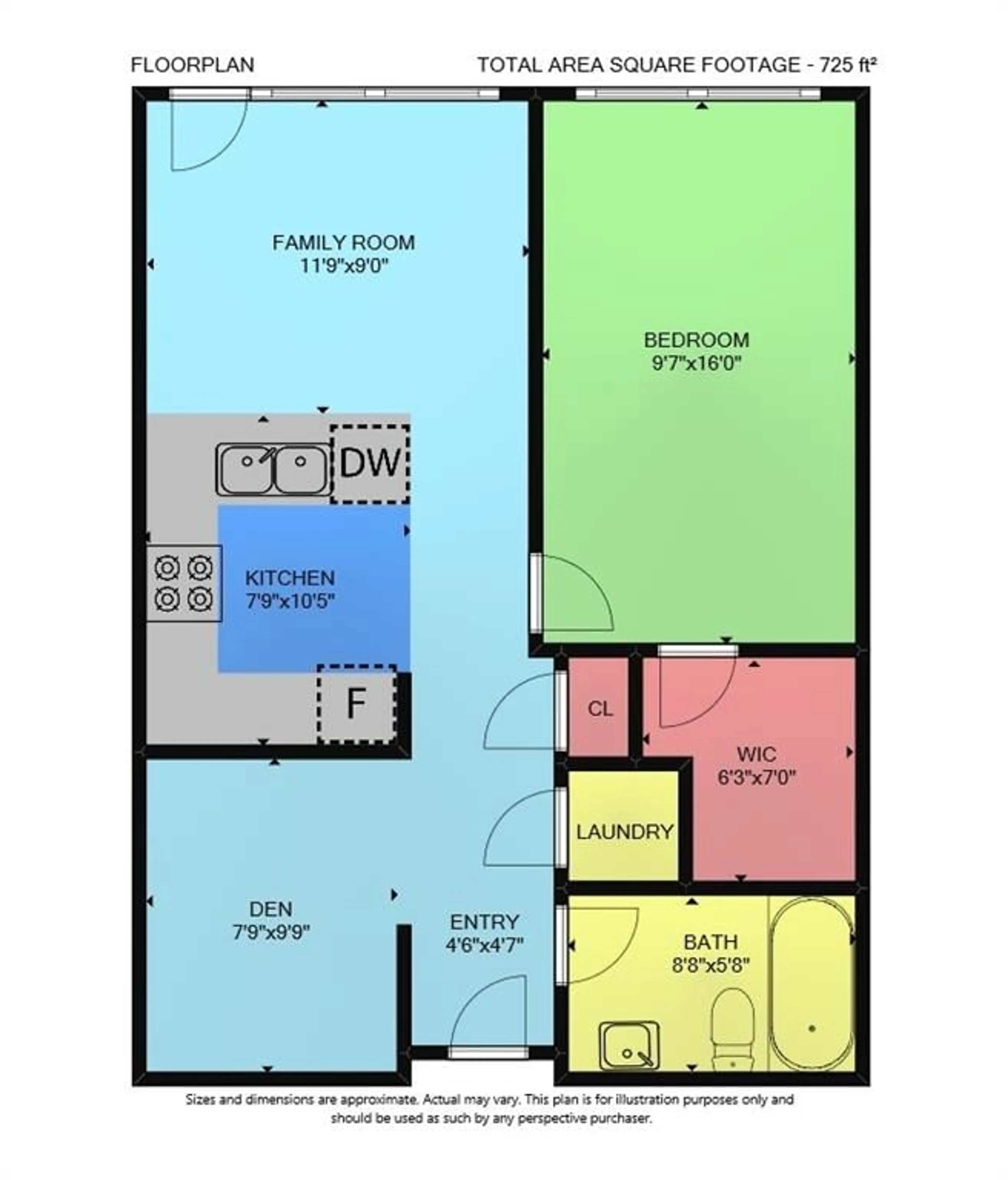 Floor plan for 1 VICTORIA St #515, Kitchener Ontario N2G 0B5