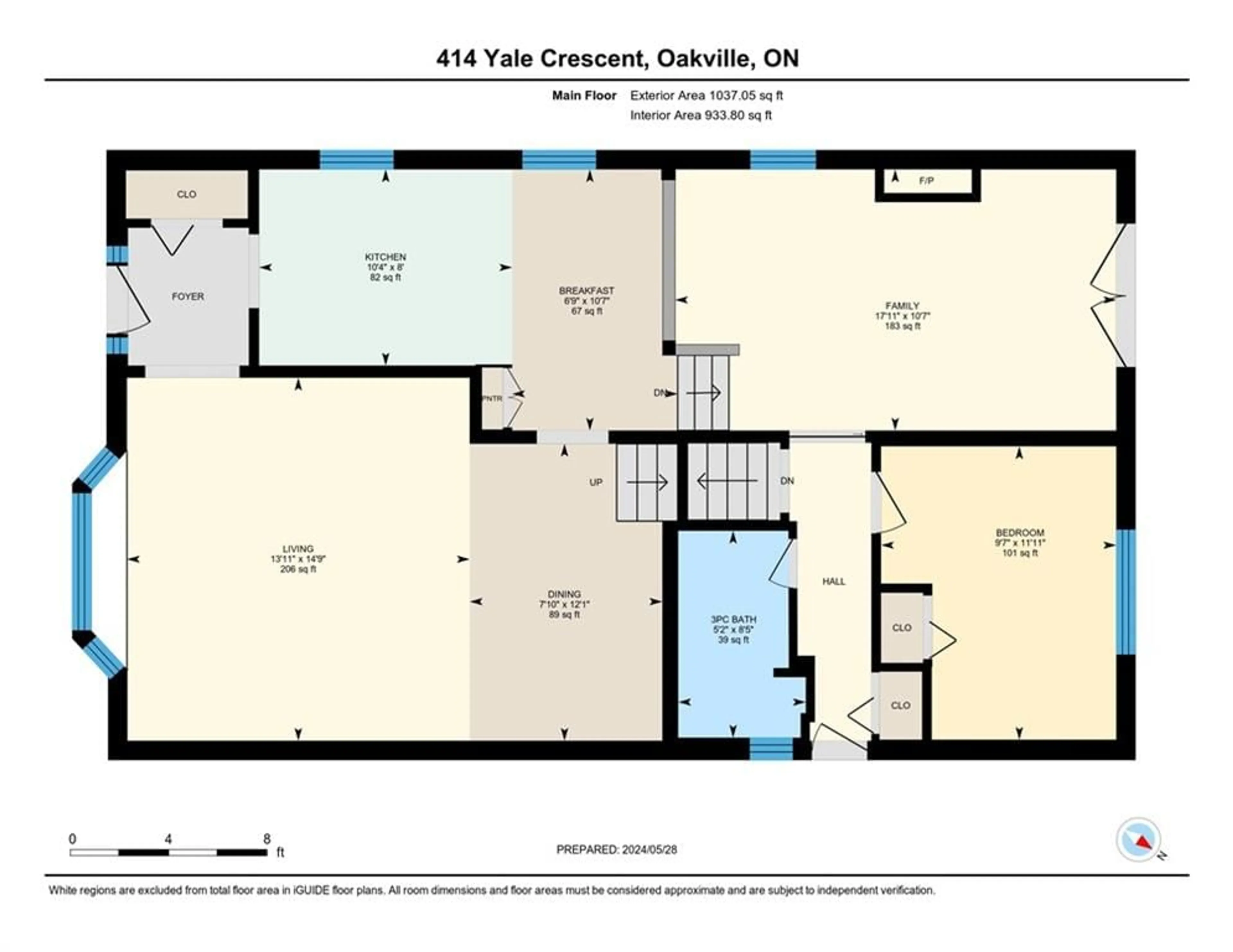 Floor plan for 414 Yale Cres, Oakville Ontario L6L 3L5