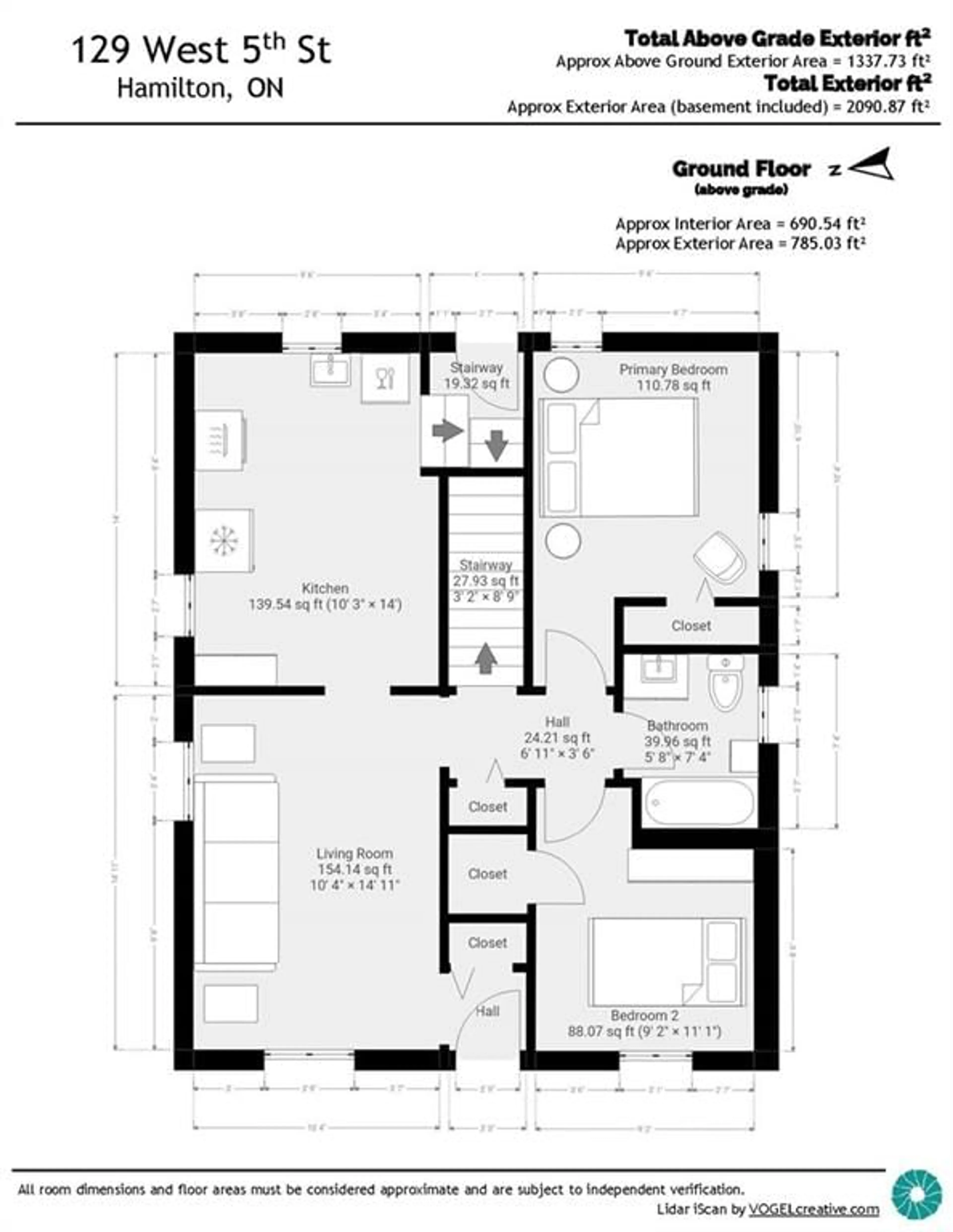 Floor plan for 129 West 5th St, Hamilton Ontario L9C 3N7