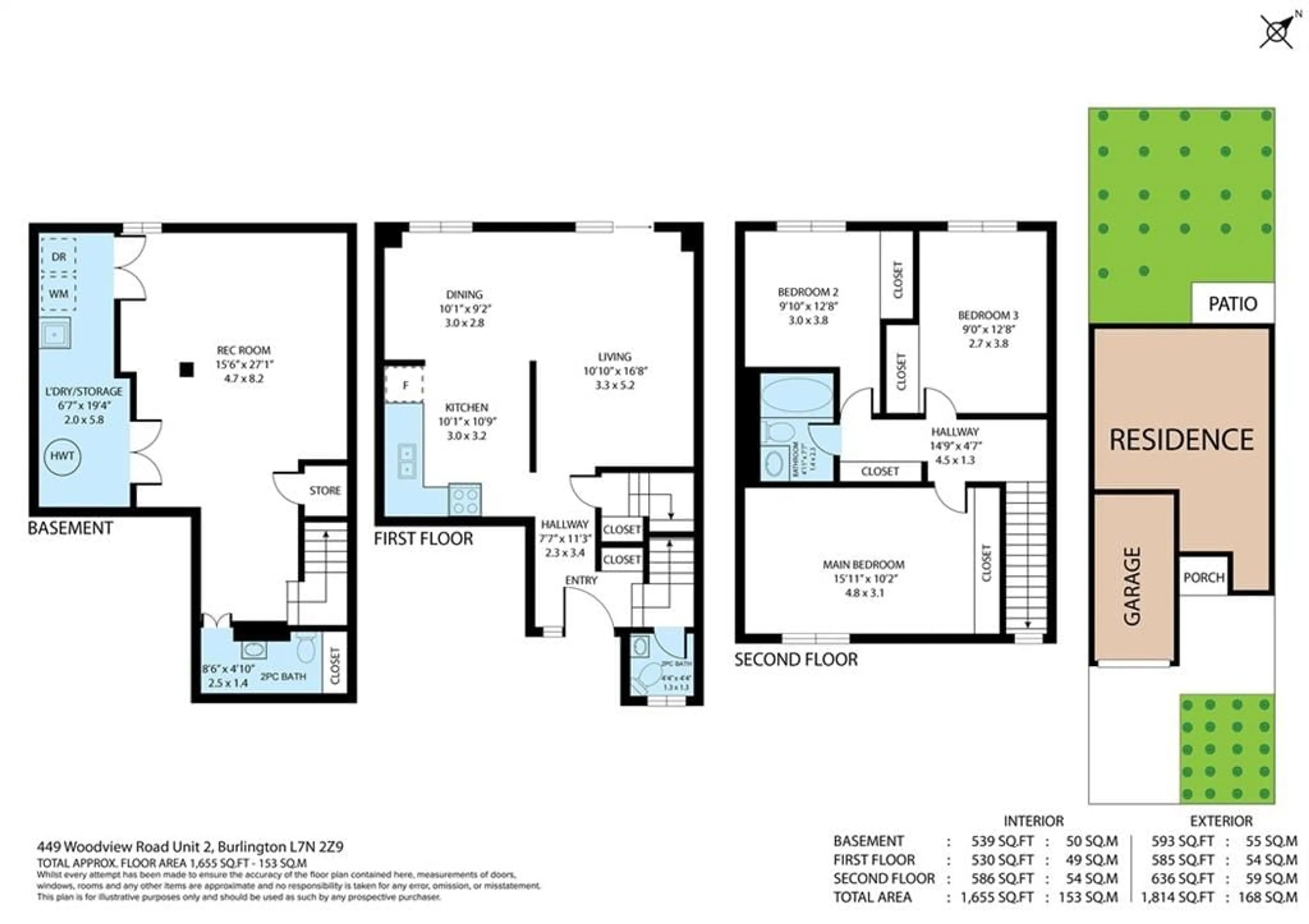 Floor plan for 449 Woodview Rd #2, Burlington Ontario L7N 2Z9