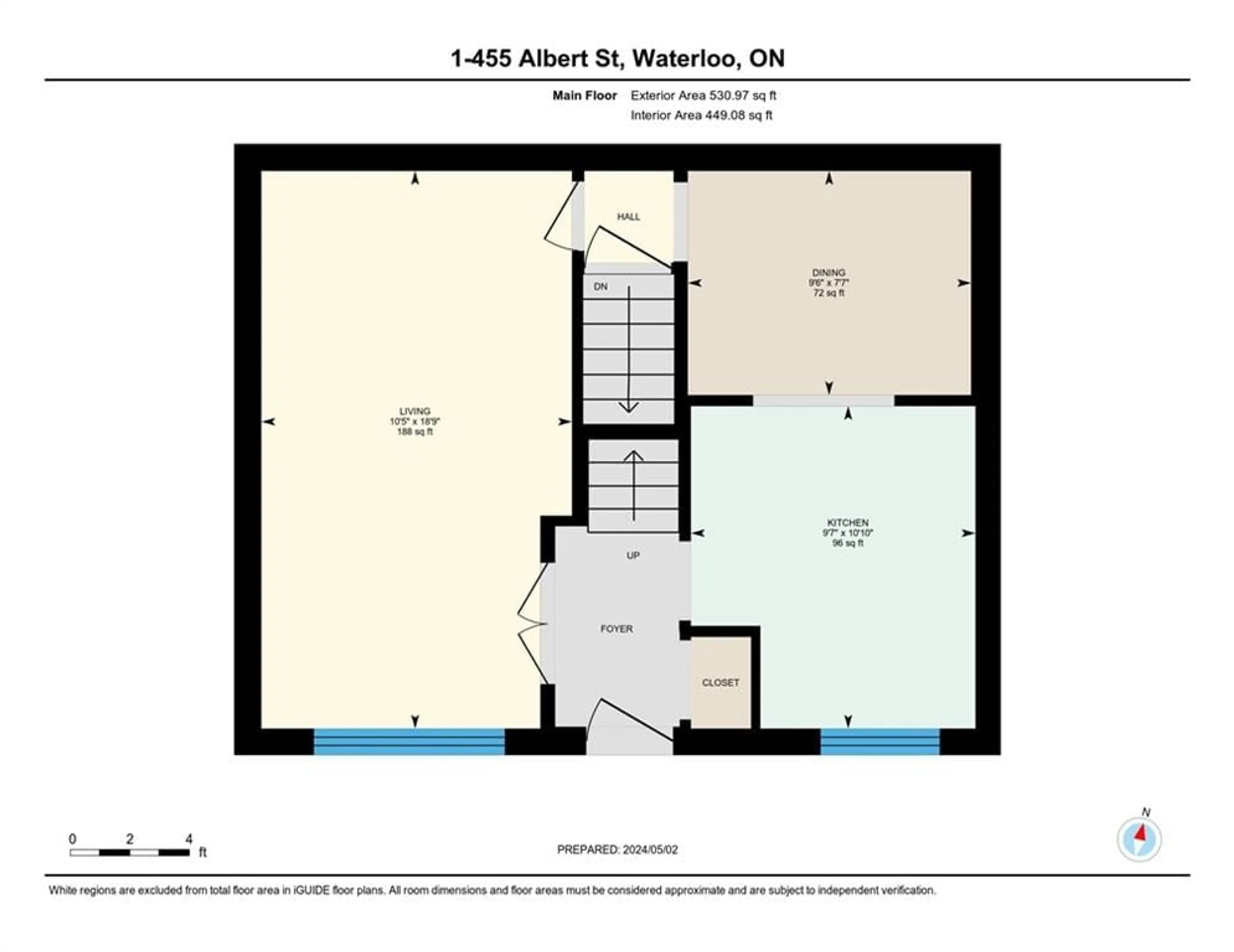Floor plan for 455 Albert St #1, Waterloo Ontario N2L 5A7