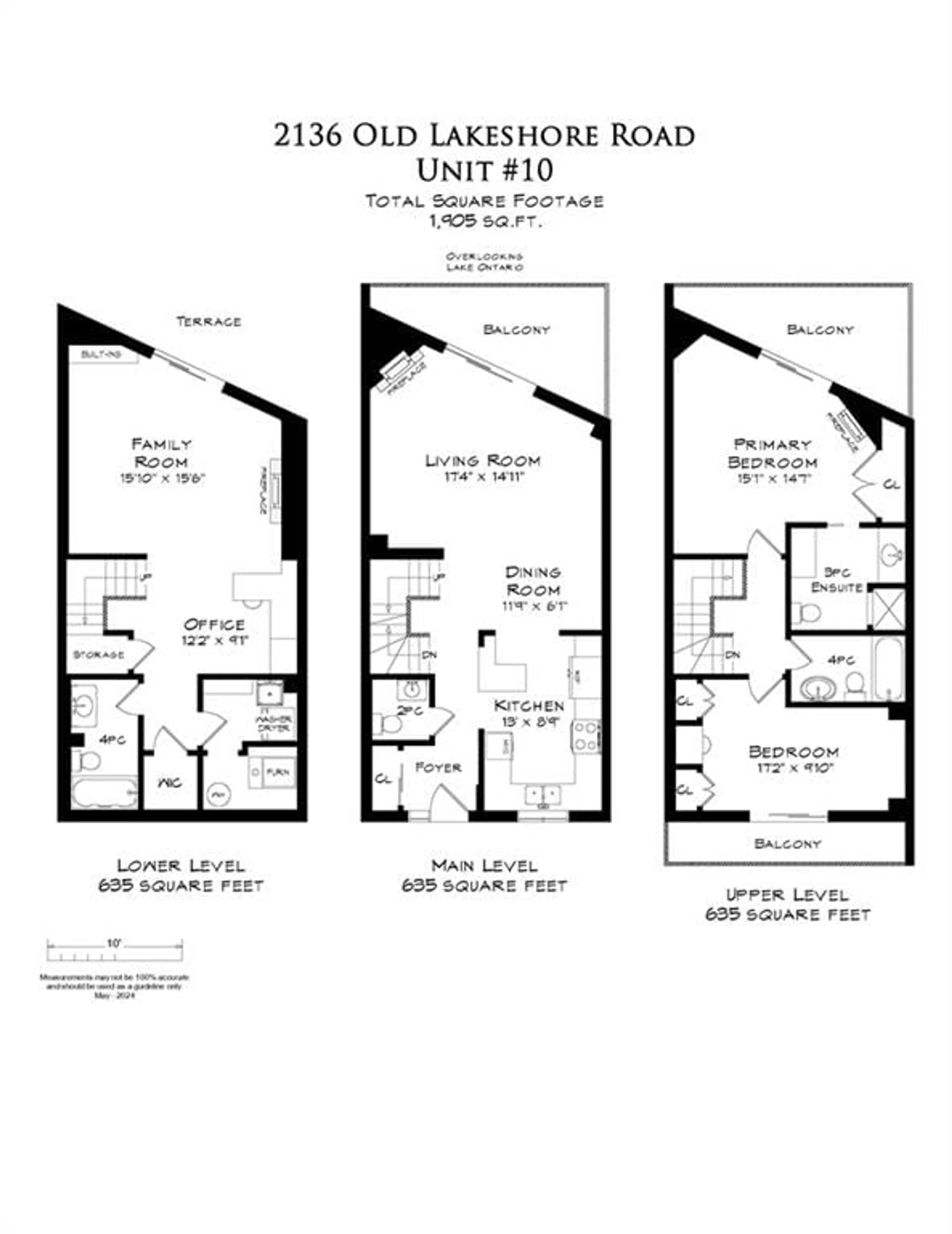 Floor plan for 2136 OLD LAKESHORE Rd #10, Burlington Ontario L7R 1A3