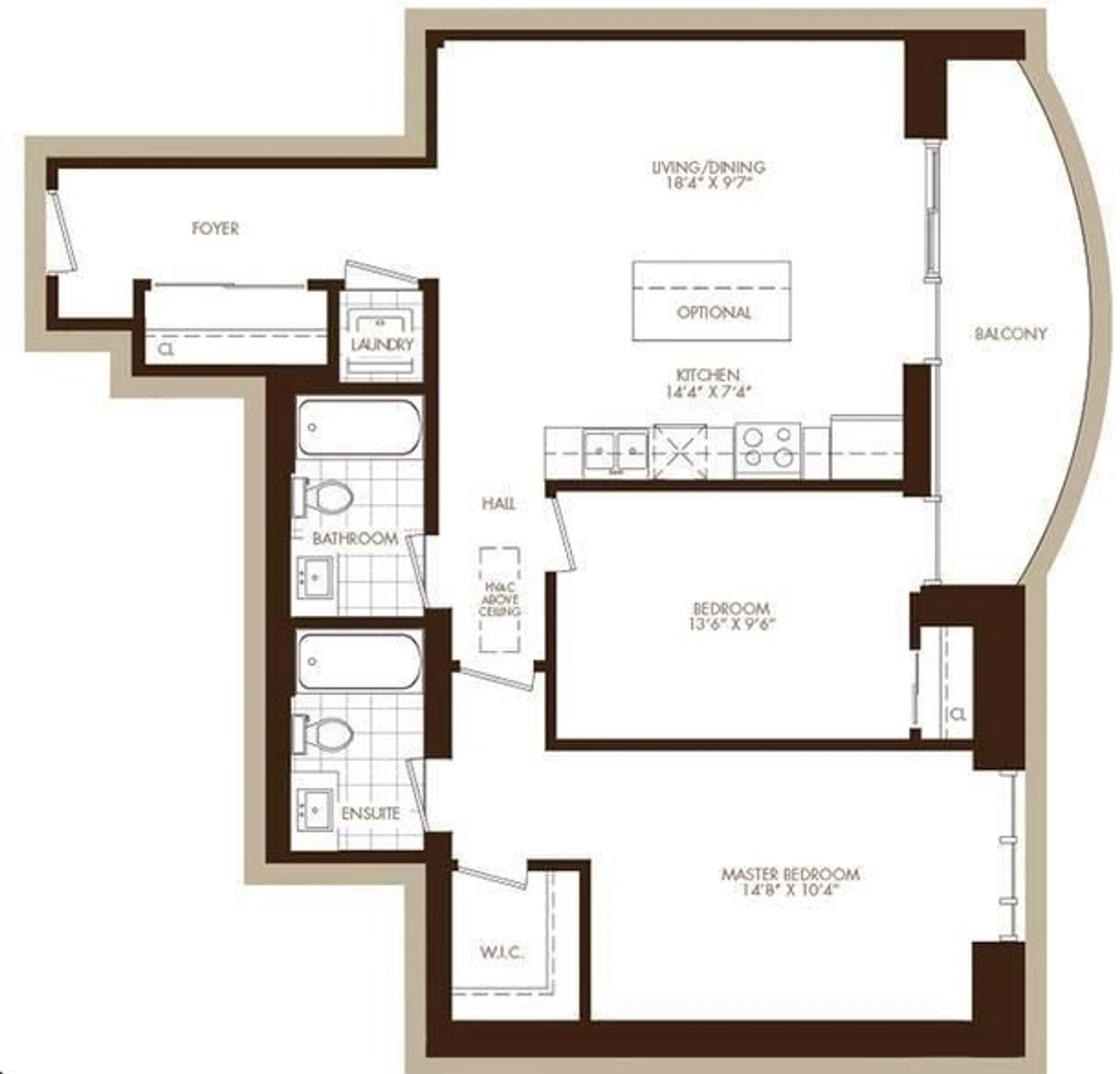 Floor plan for 112 KING St #809, Hamilton Ontario L8N 1A8