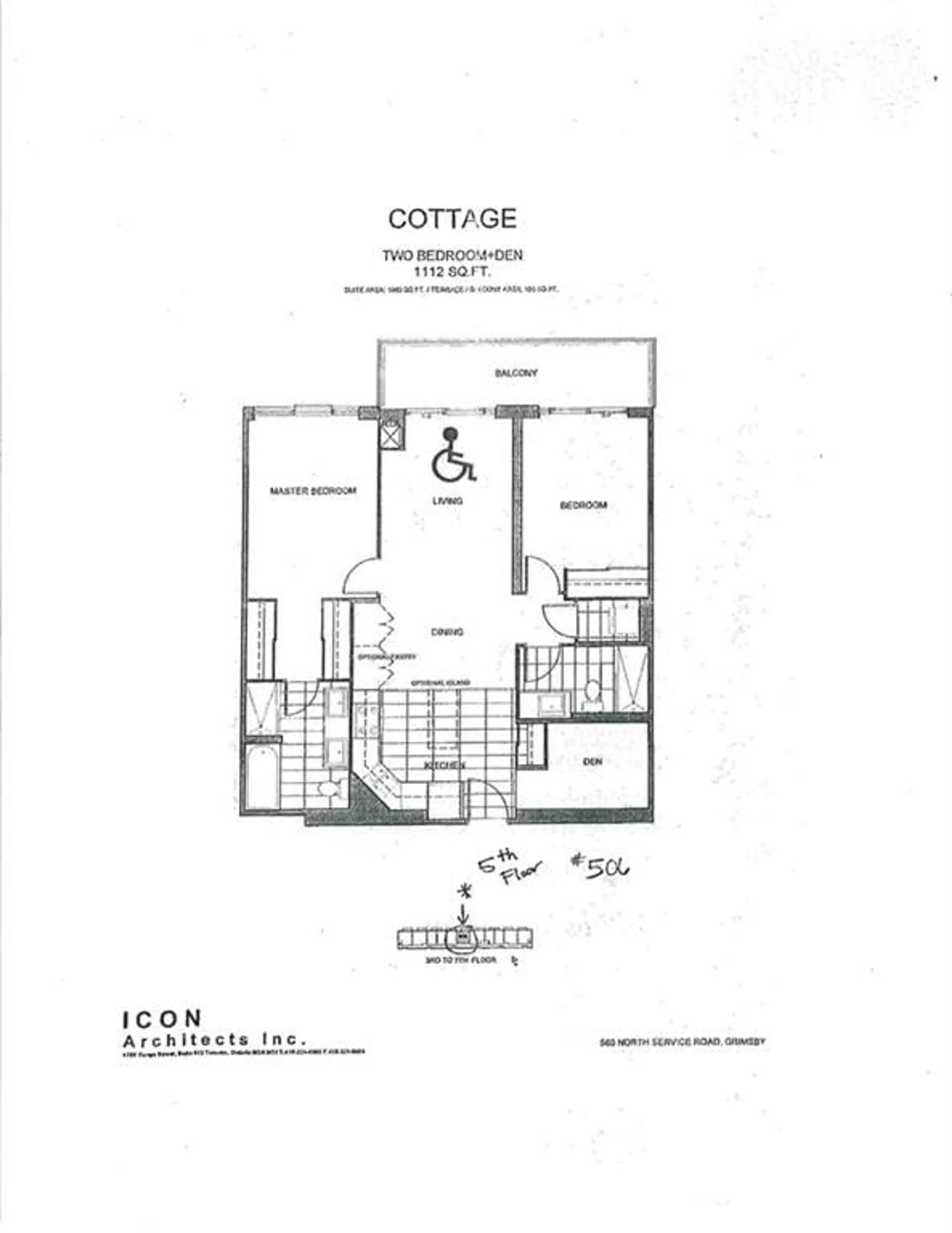 Floor plan for 560 North Service Rd #506, Grimsby Ontario L3M 1M0