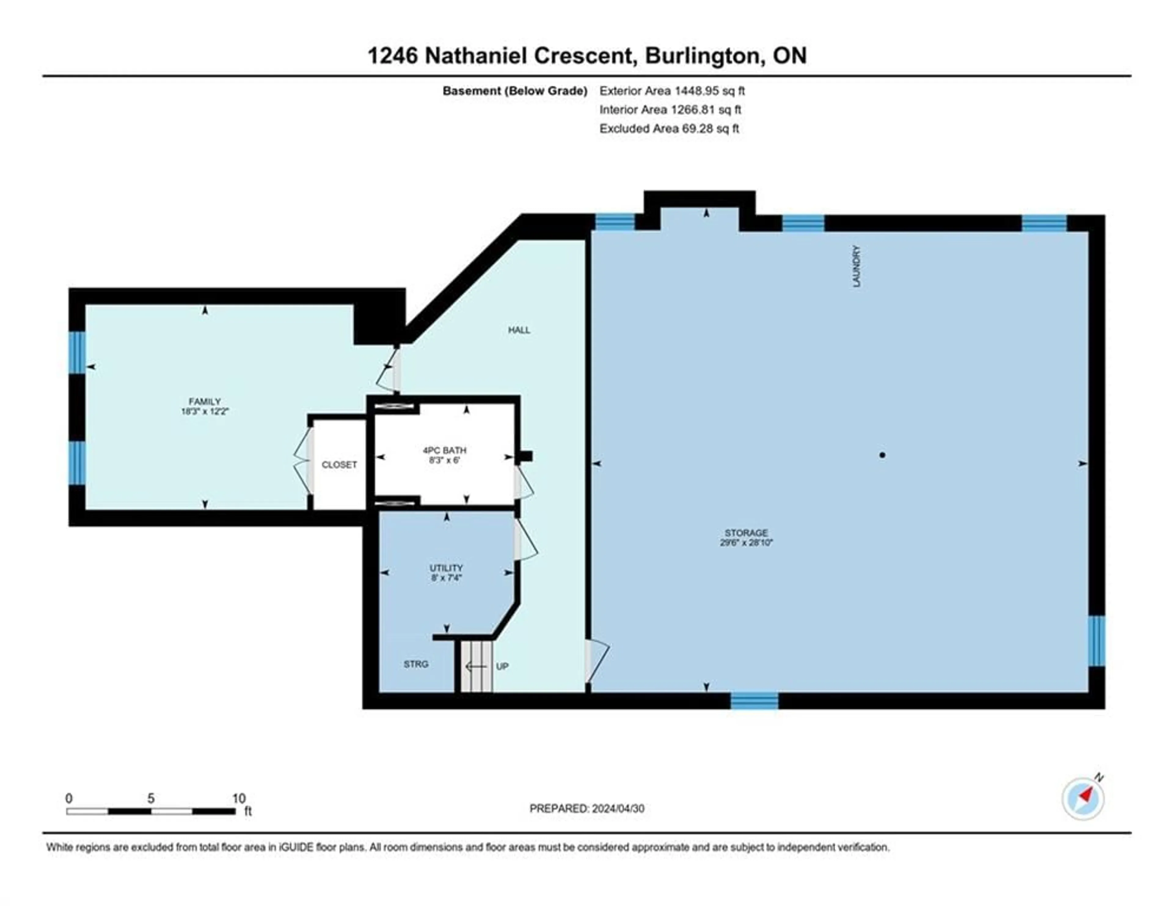 Floor plan for 1246 Nathaniel Cres, Burlington Ontario L7S 2A7