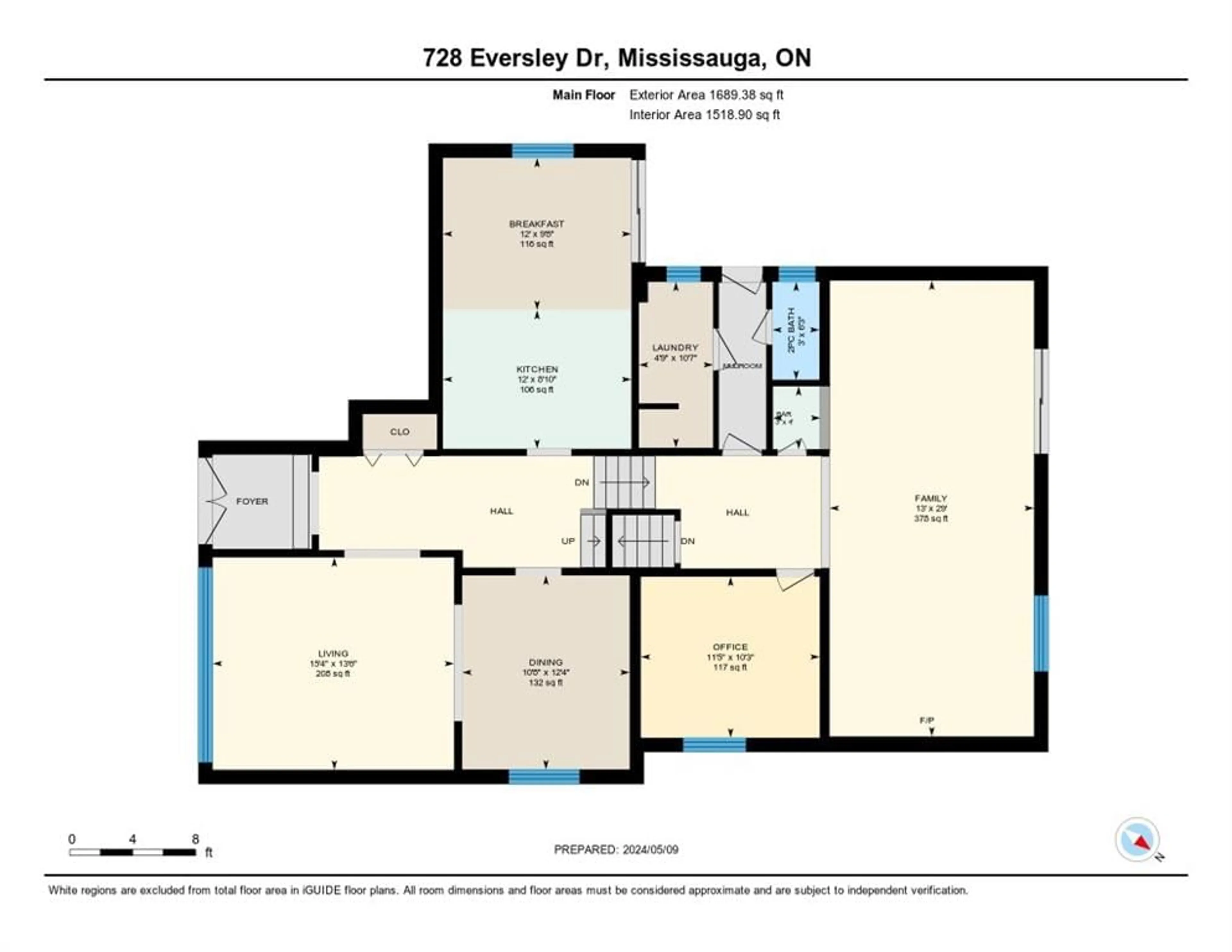Floor plan for 728 EVERSLEY Dr, Mississauga Ontario L5A 2C9