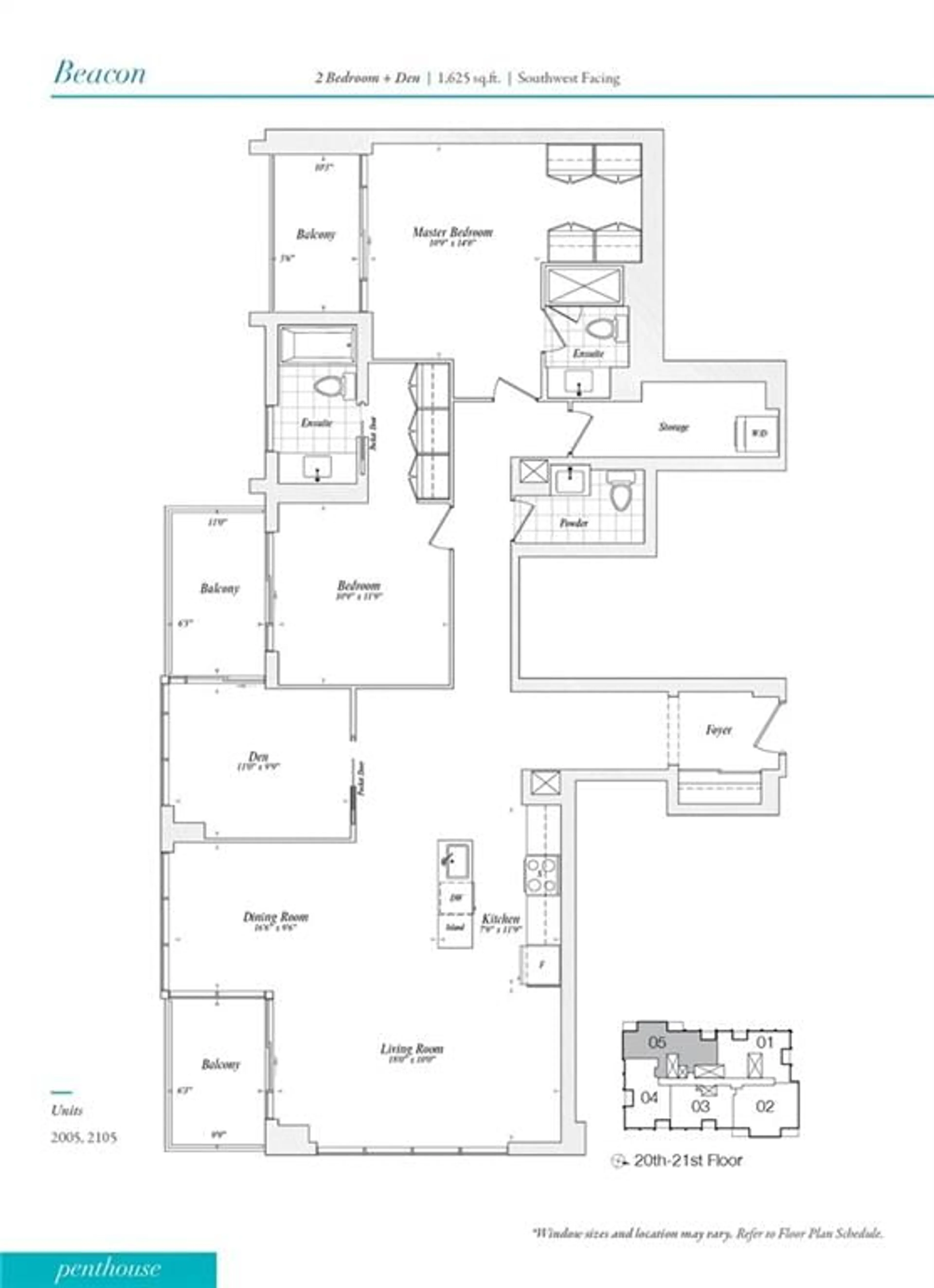 Floor plan for 500 Brock Ave #2005, Burlington Ontario L7S 0A5