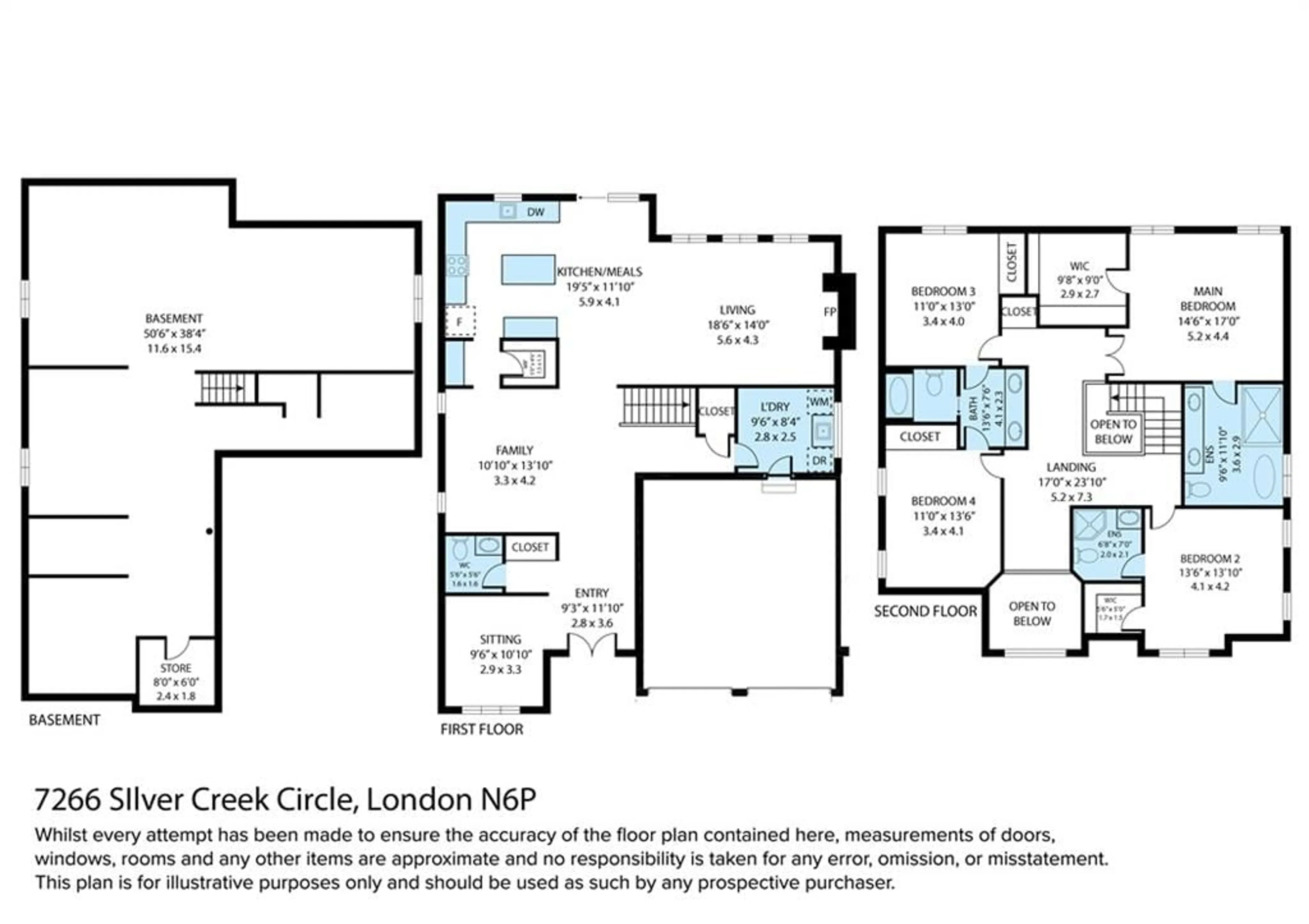 Floor plan for 7266 SILVER CREEK Cir, London Ontario N6P 0G9