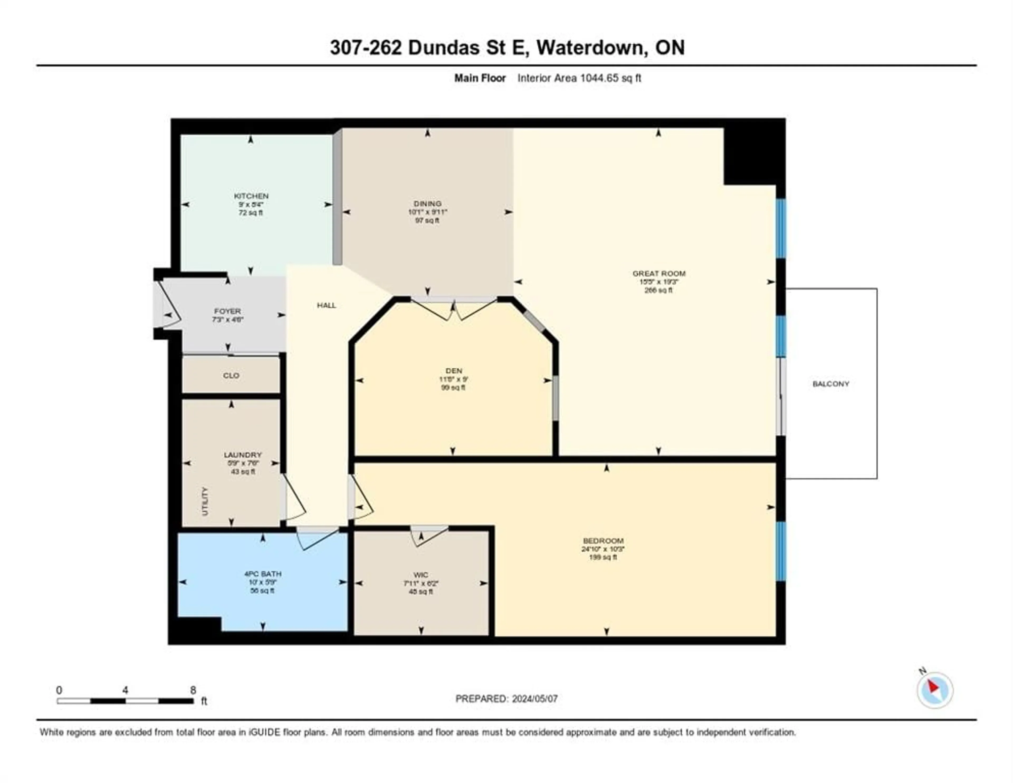 Floor plan for 262 Dundas St #307, Waterdown Ontario L8B 1A9