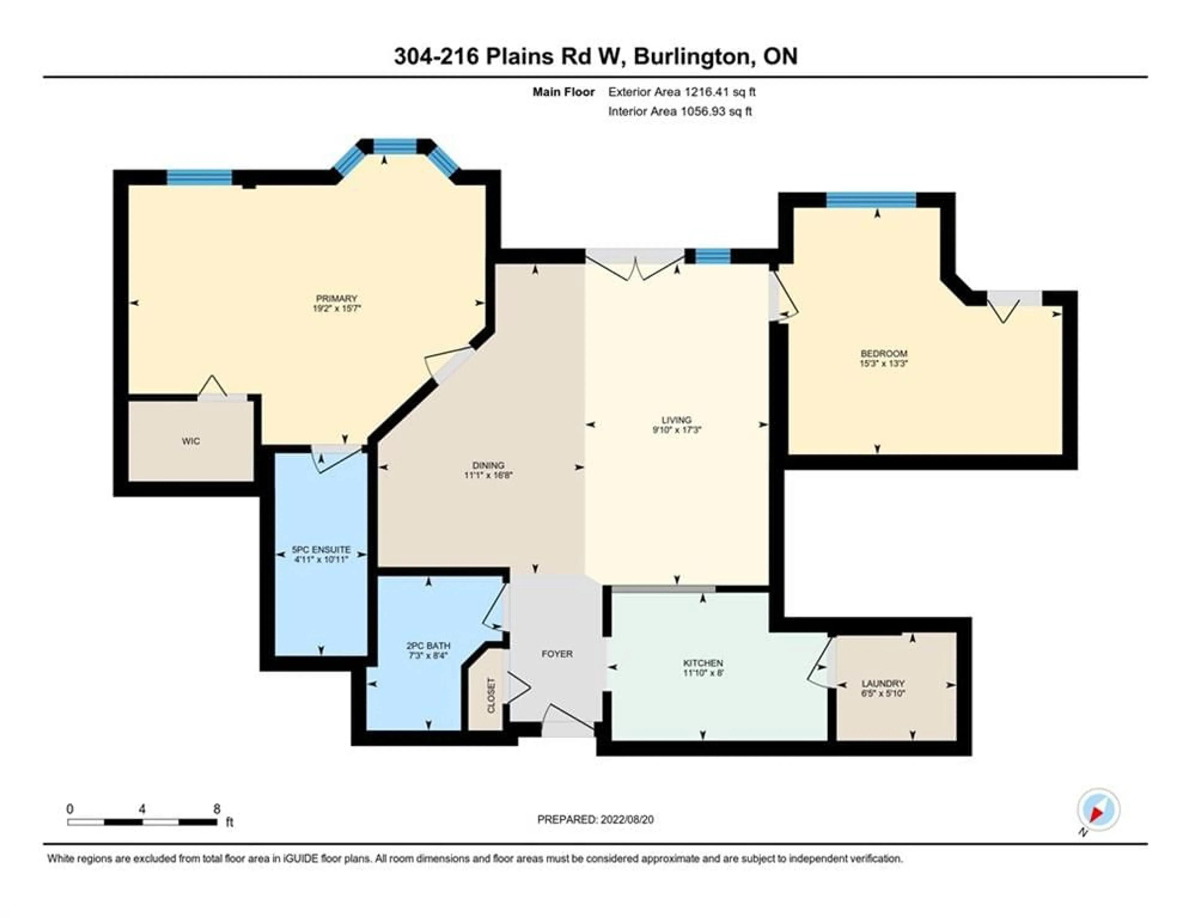 Floor plan for 216 PLAINS Rd #A304, Burlington Ontario L7T 4K8