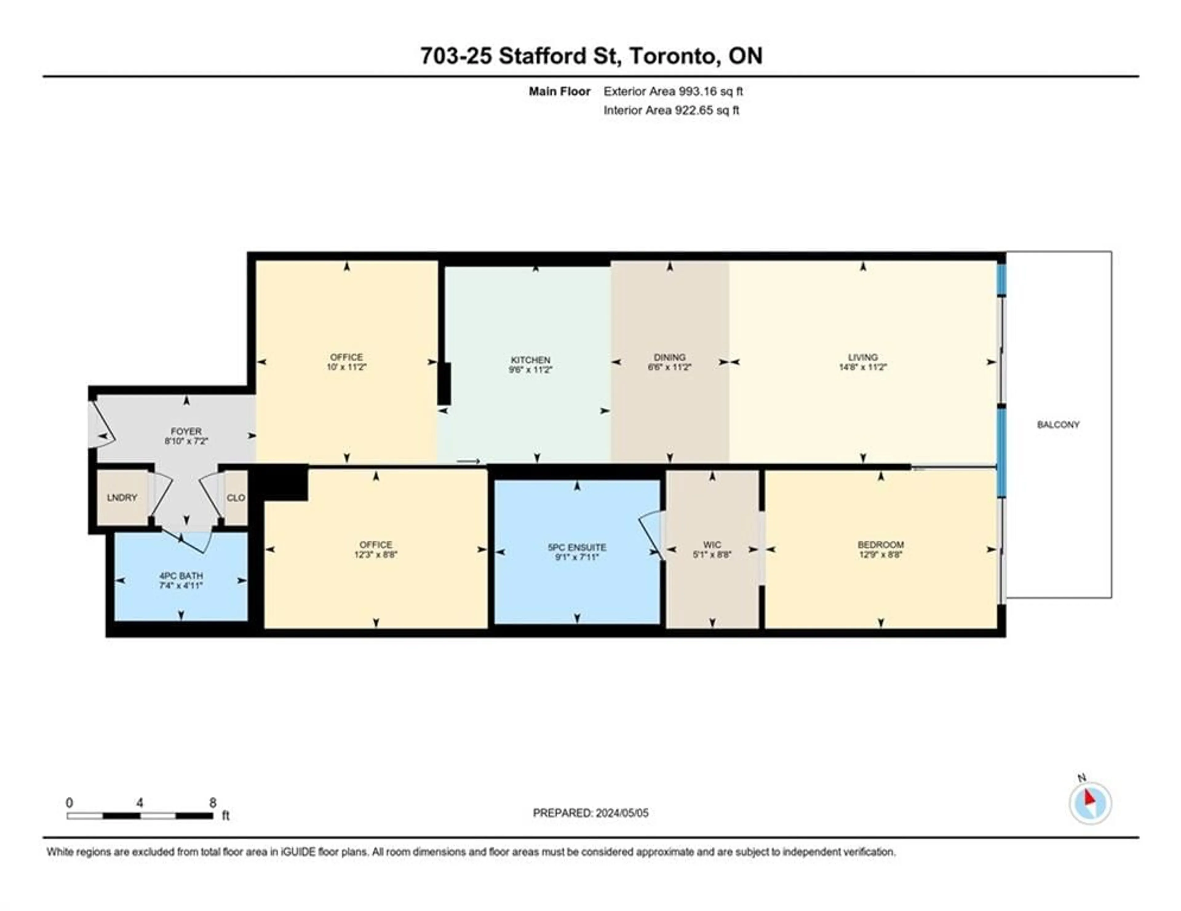 Floor plan for 25 Stafford St #703, Toronto Ontario M5V 0G3
