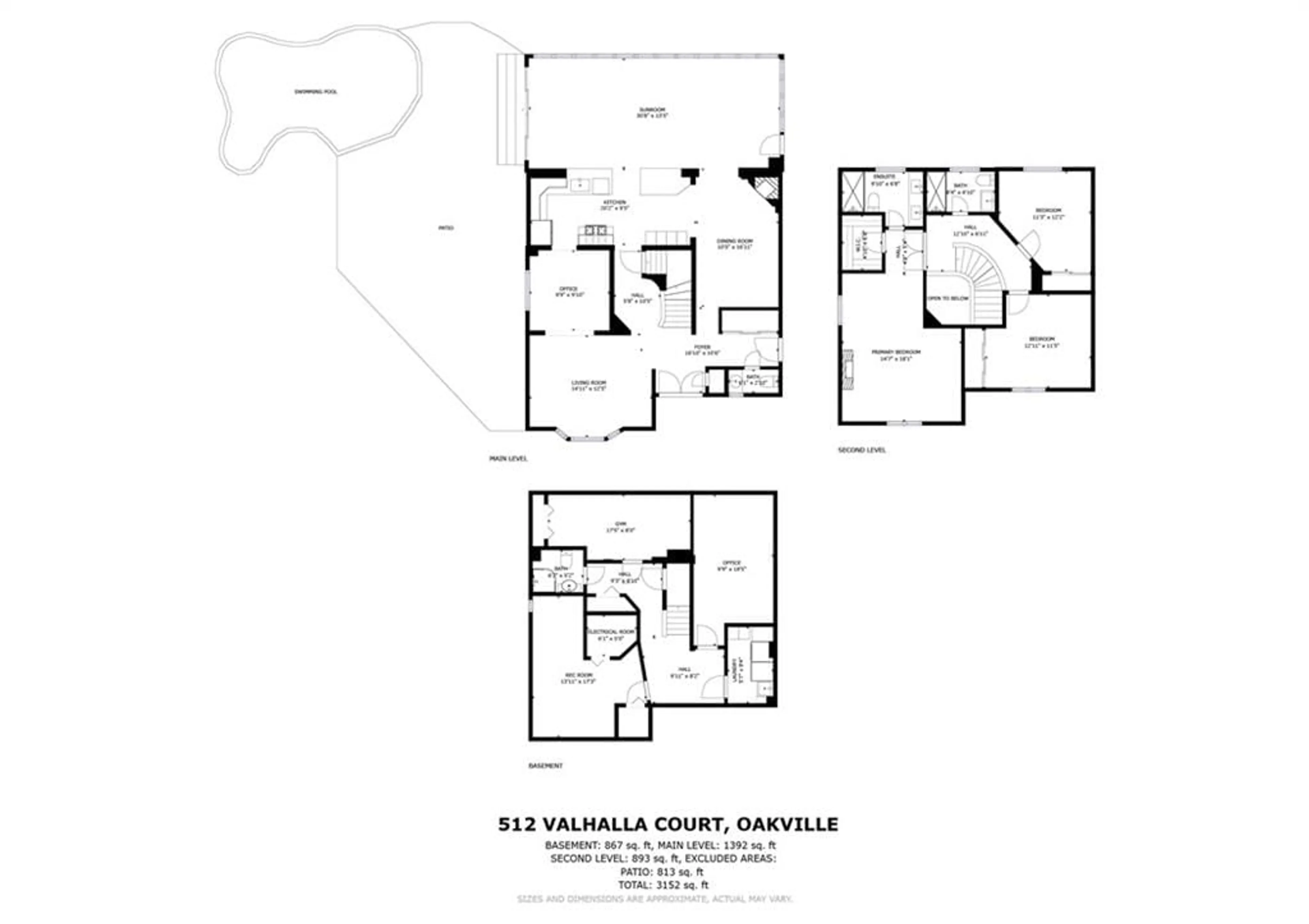 Floor plan for 512 Valhalla Crt, Oakville Ontario L6L 5M6
