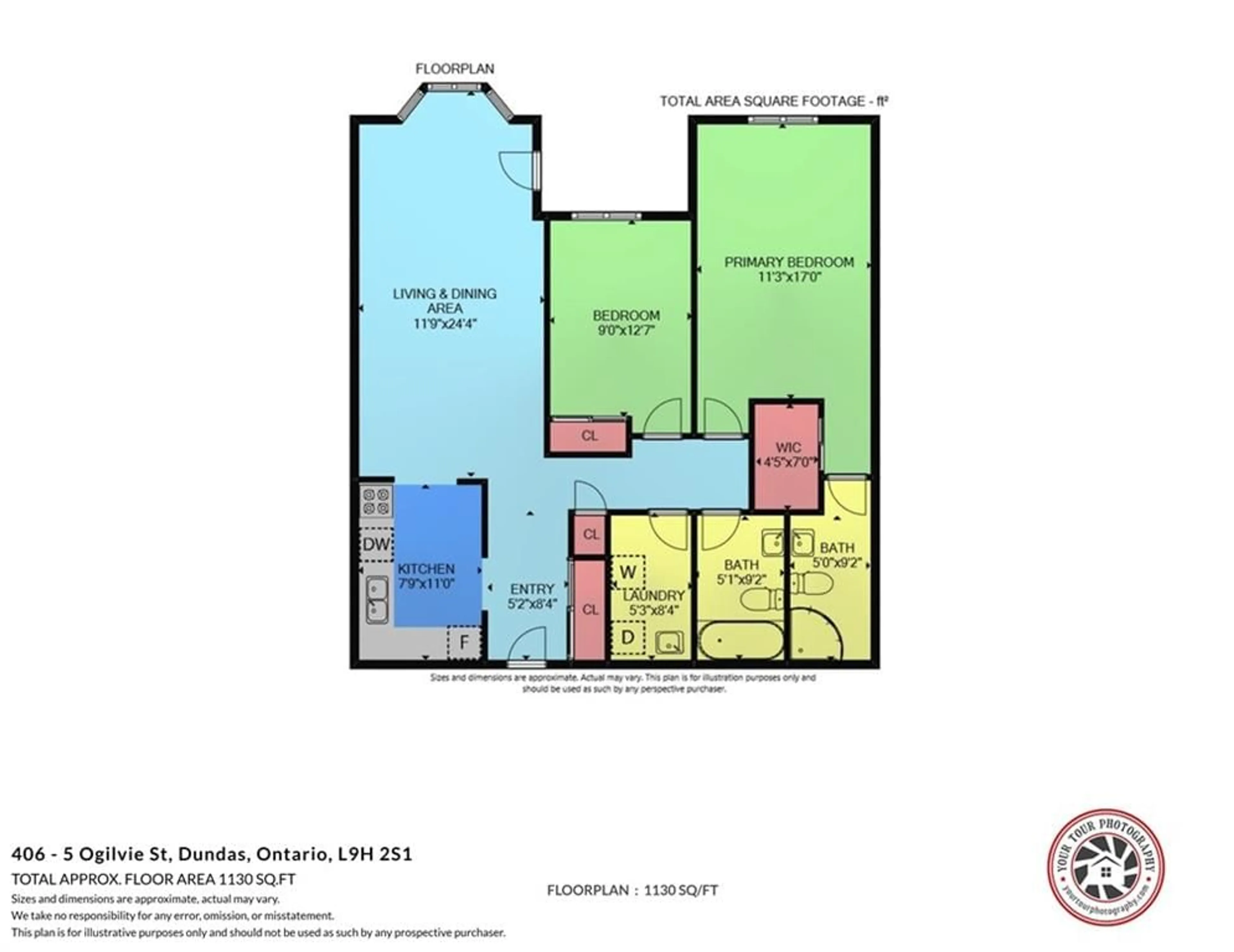 Floor plan for 5 OGILVIE St #406, Dundas Ontario L9H 2S1