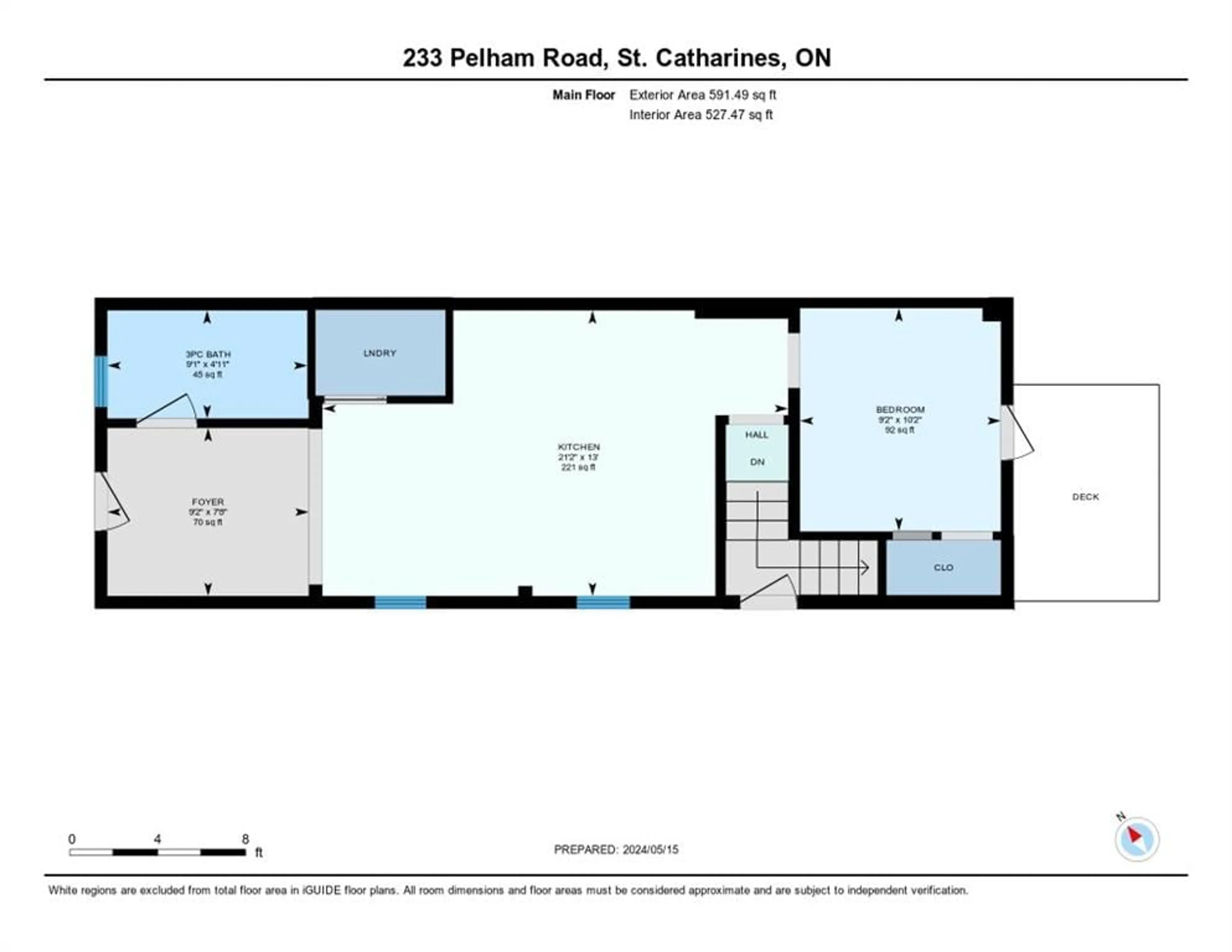Floor plan for 233 1/2 PELHAM Rd, St. Catharines Ontario L2S 1W8