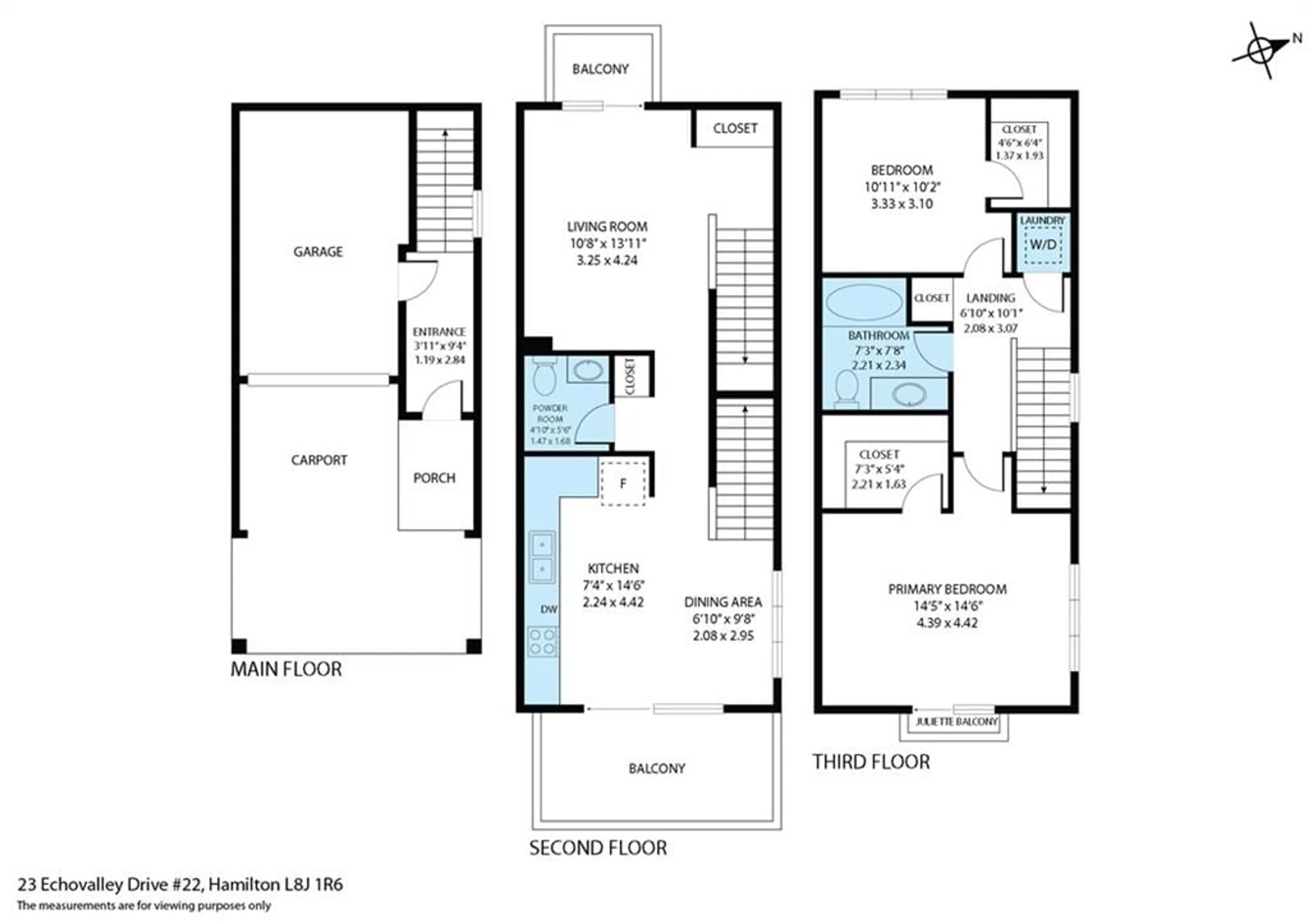 Floor plan for 23 ECHOVALLEY Dr #22, Stoney Creek Ontario L8J 0K4