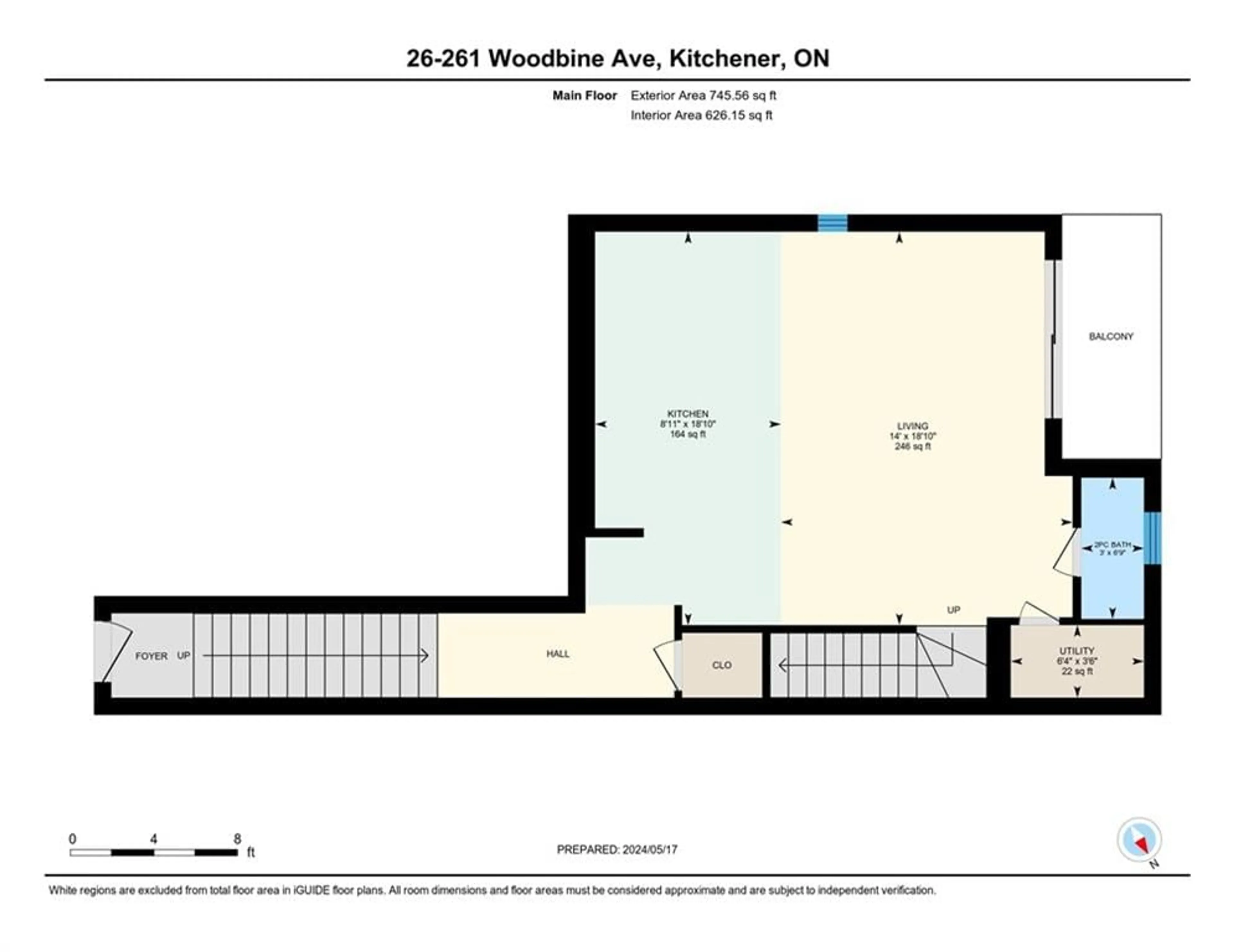 Floor plan for 261 Woodbine Ave #26, Kitchener Ontario N2R 0S7