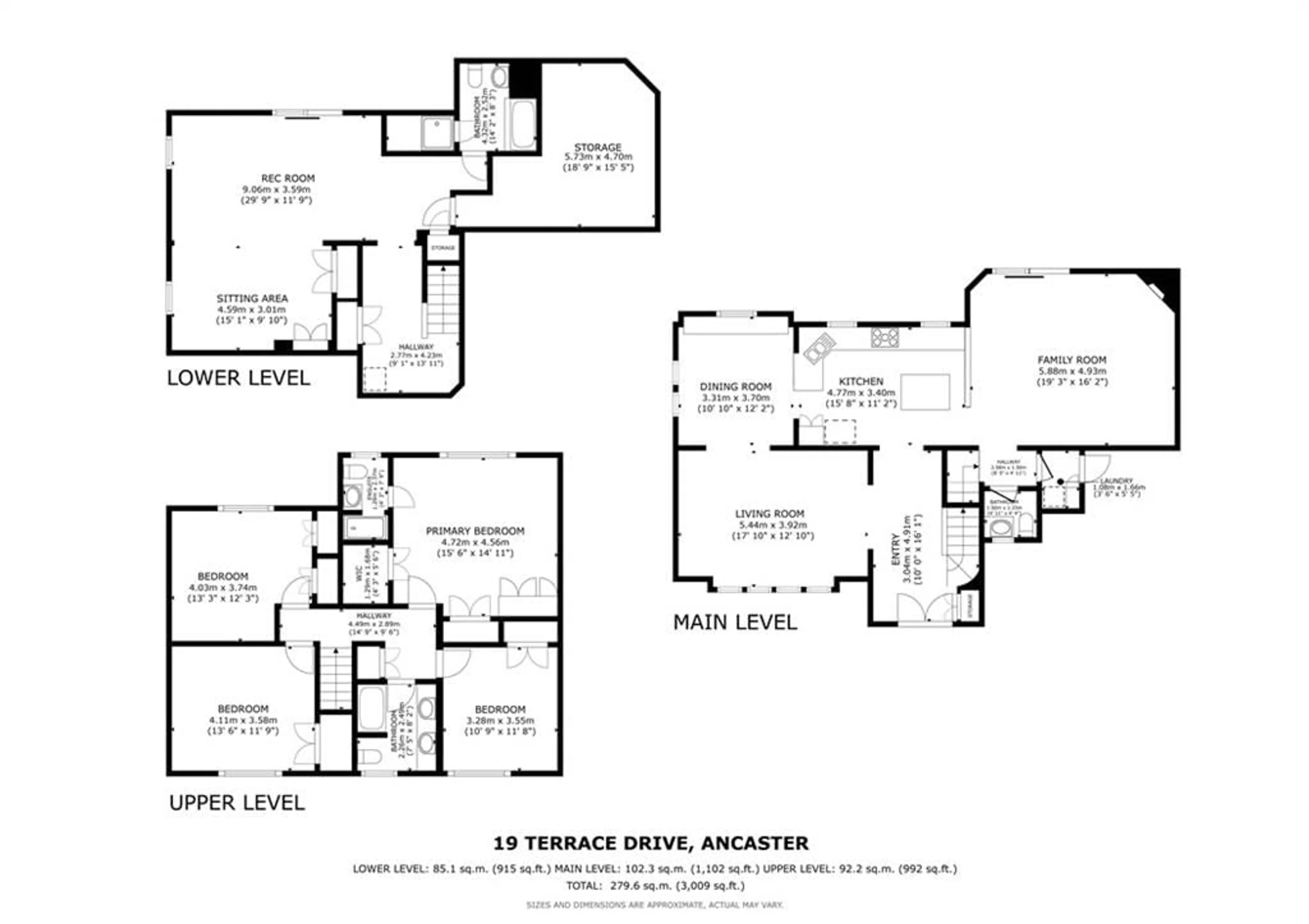 Floor plan for 19 TERRACE Dr, Hamilton Ontario L9A 2Y5