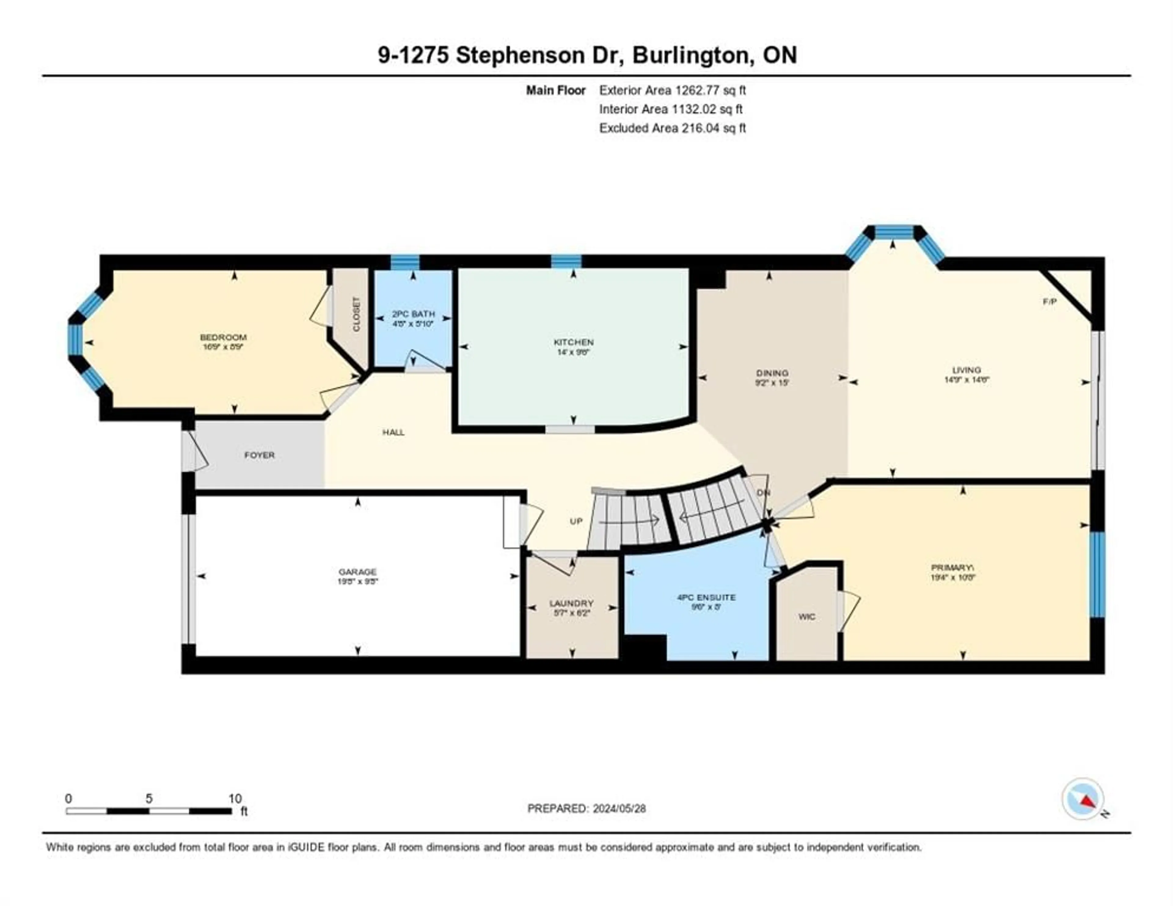 Floor plan for 1275 STEPHENSON Dr #9, Burlington Ontario L7S 2M2
