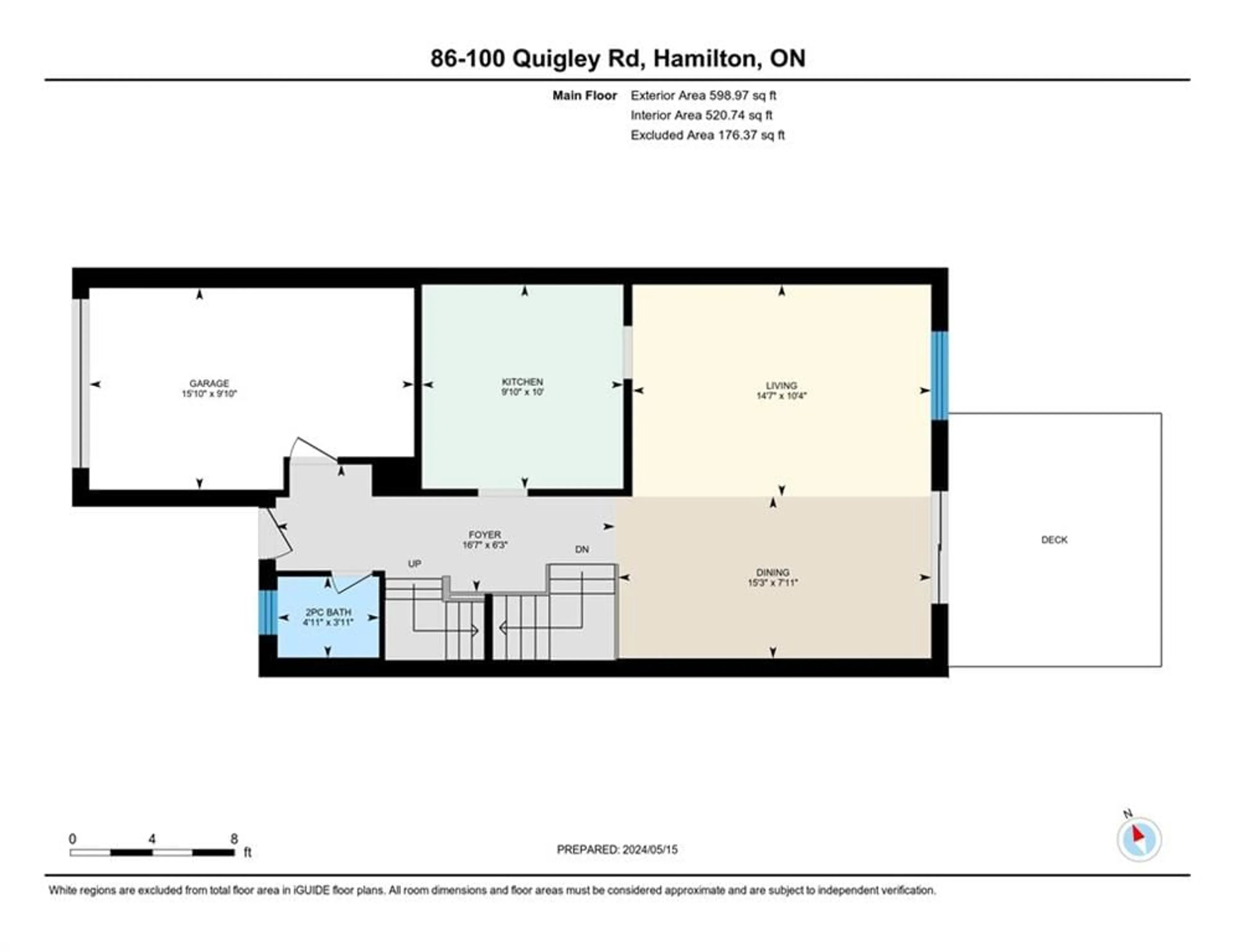 Floor plan for 100 Quigley Rd #86, Hamilton Ontario L8K 6J1