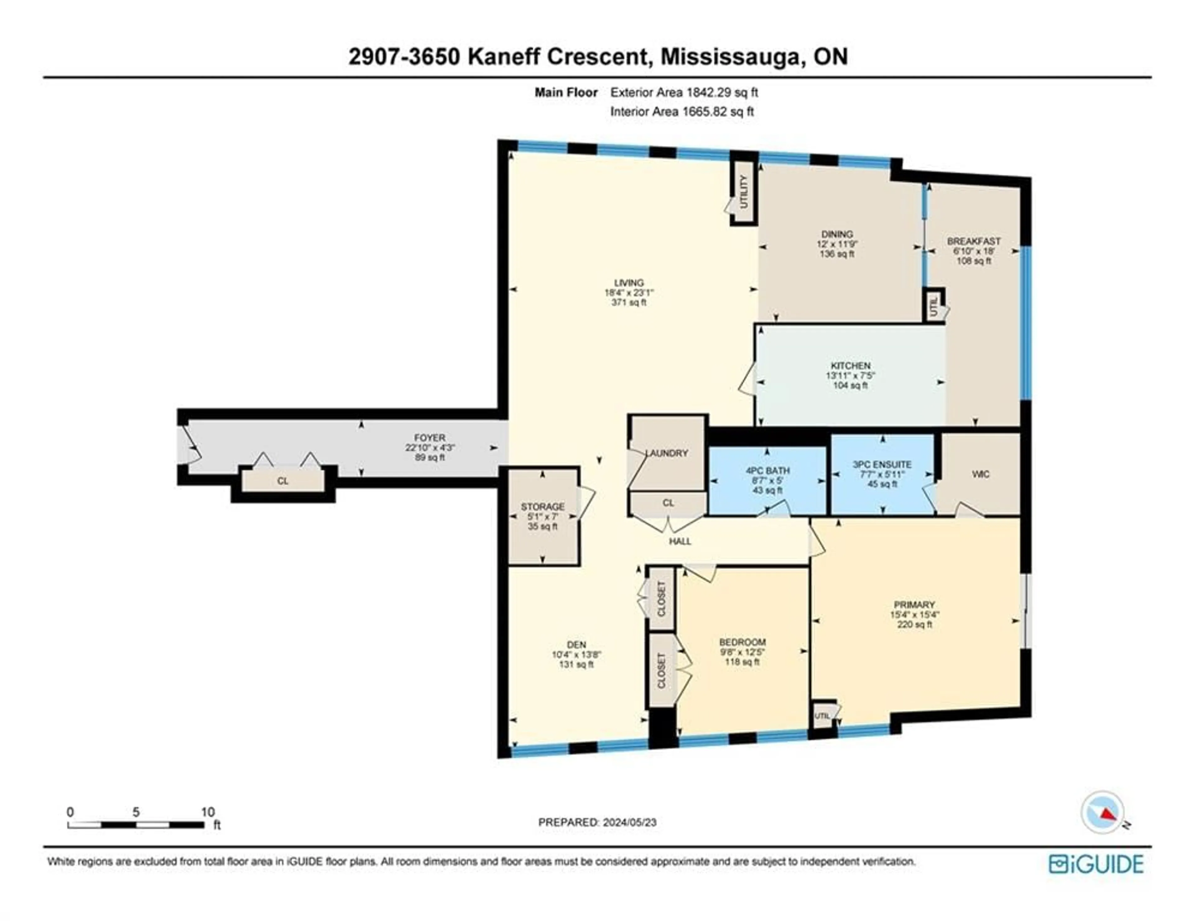 Floor plan for 3650 Kaneff Cres #2907, Mississauga Ontario L5A 4A1