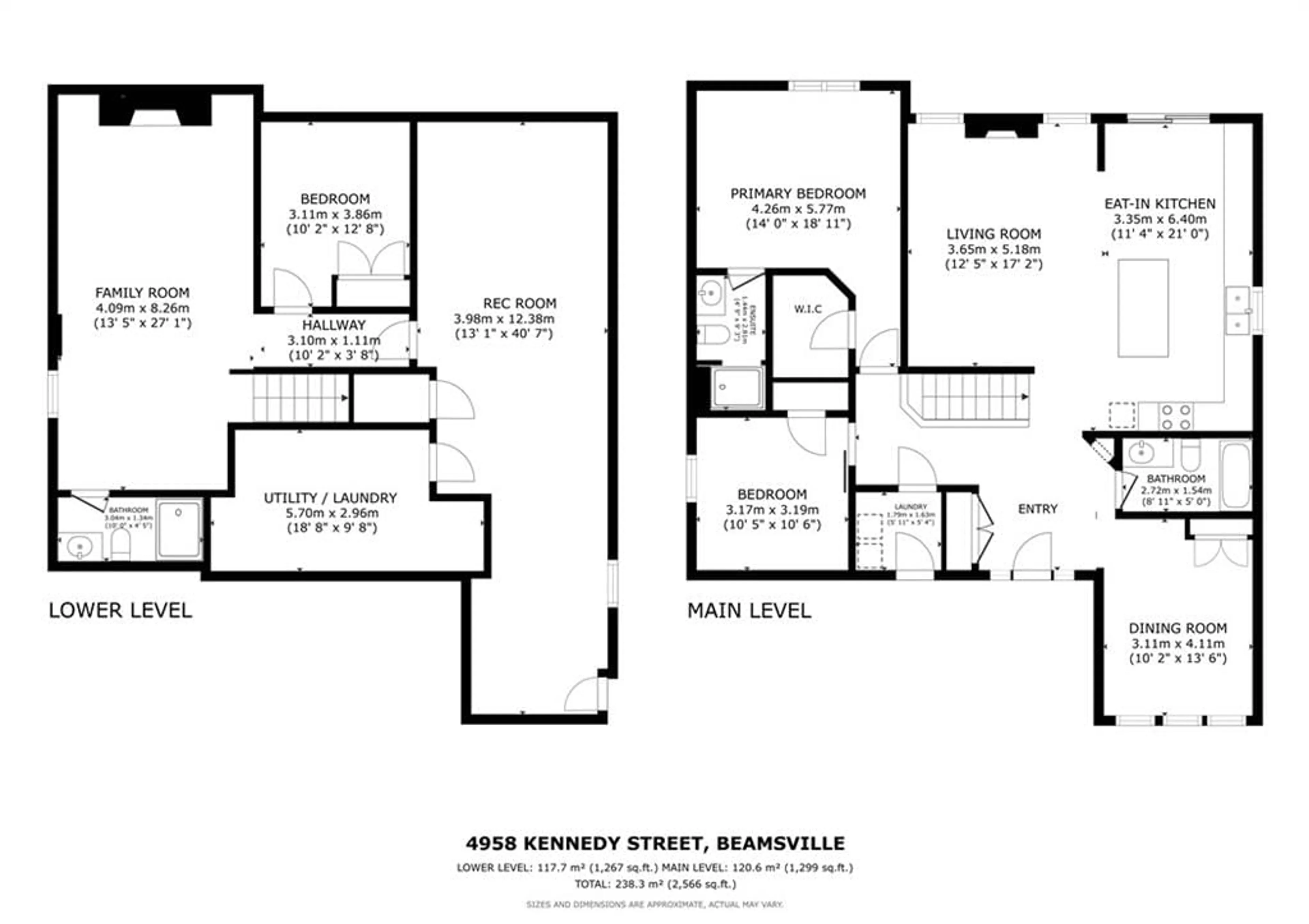 Floor plan for 4958 KENNEDY St, Beamsville Ontario L0R 1B9