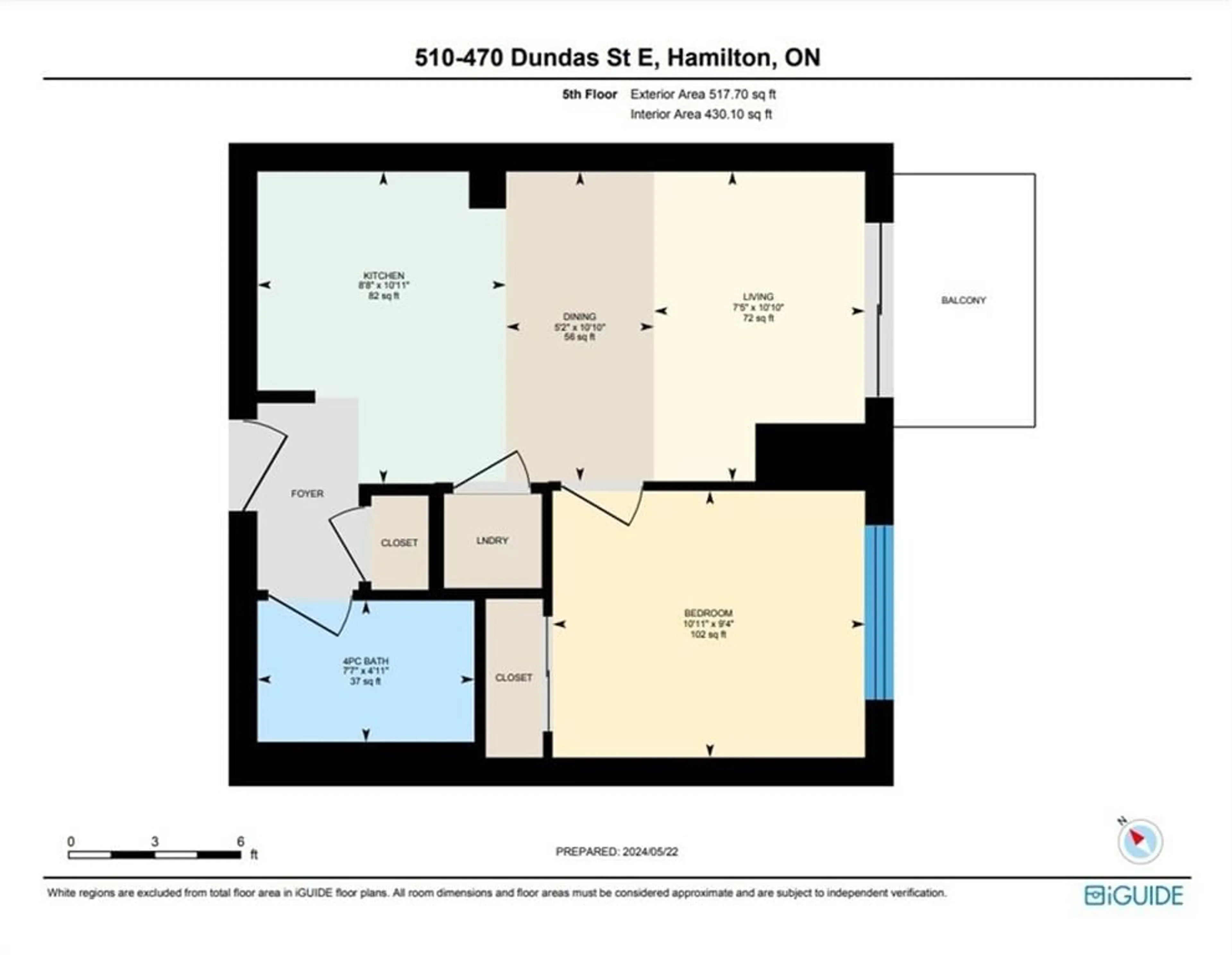 Floor plan for 470 Dundas St #510, Waterdown Ontario L8B 2A6