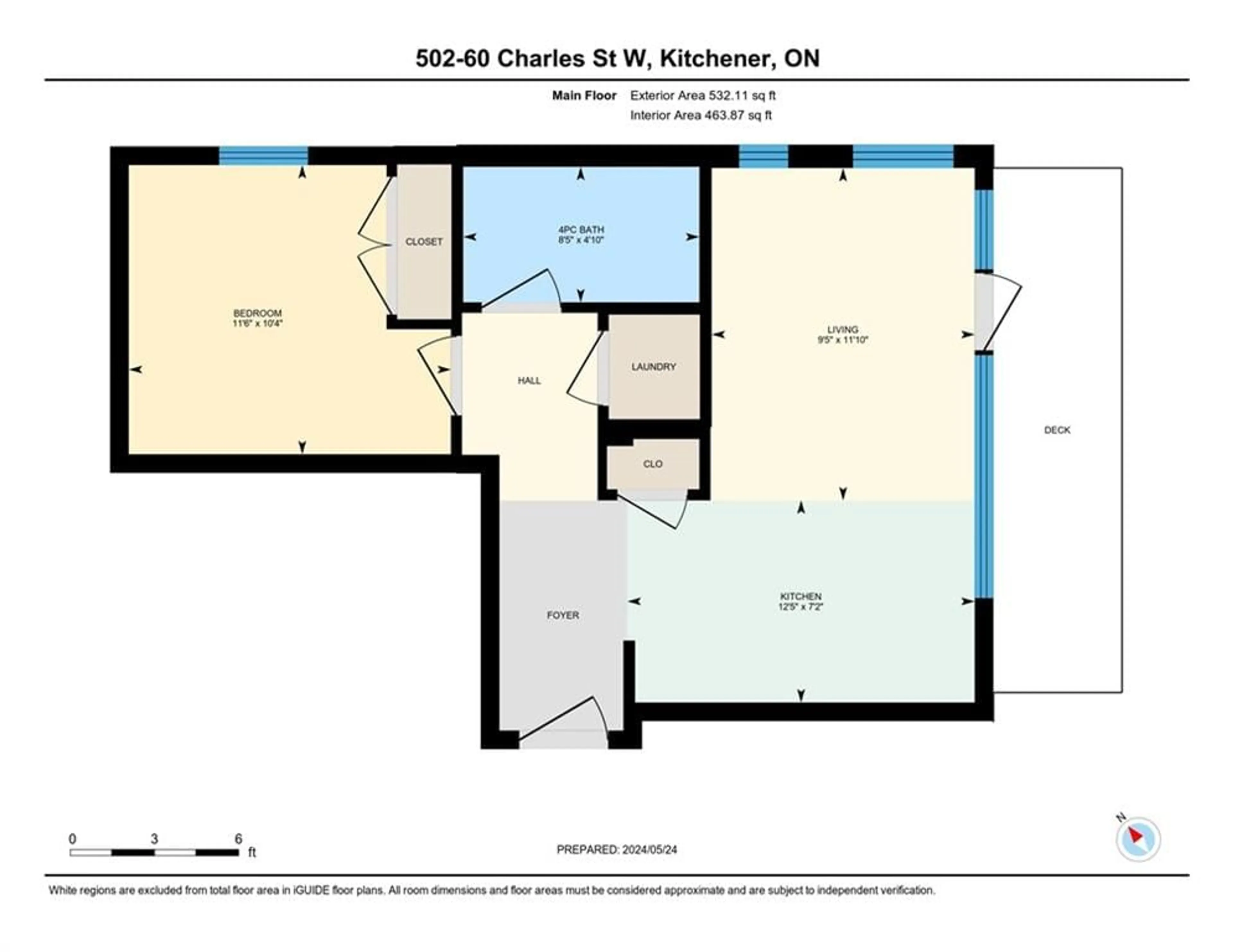 Floor plan for 60 Charles St #502, Kitchener Ontario N2G 0C9