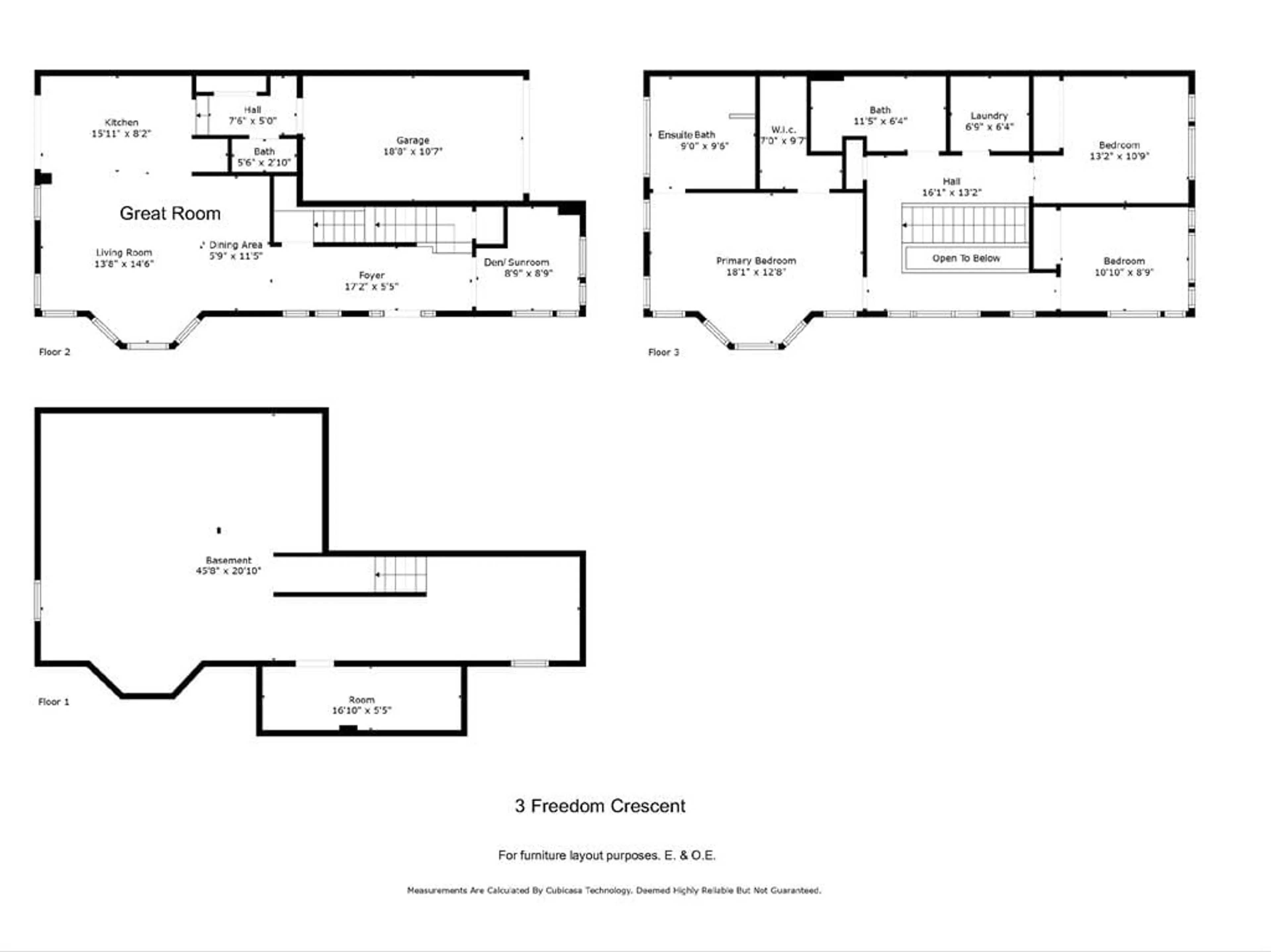 Floor plan for 3 Freedom Cres, Mount Hope Ontario L0R 1W0