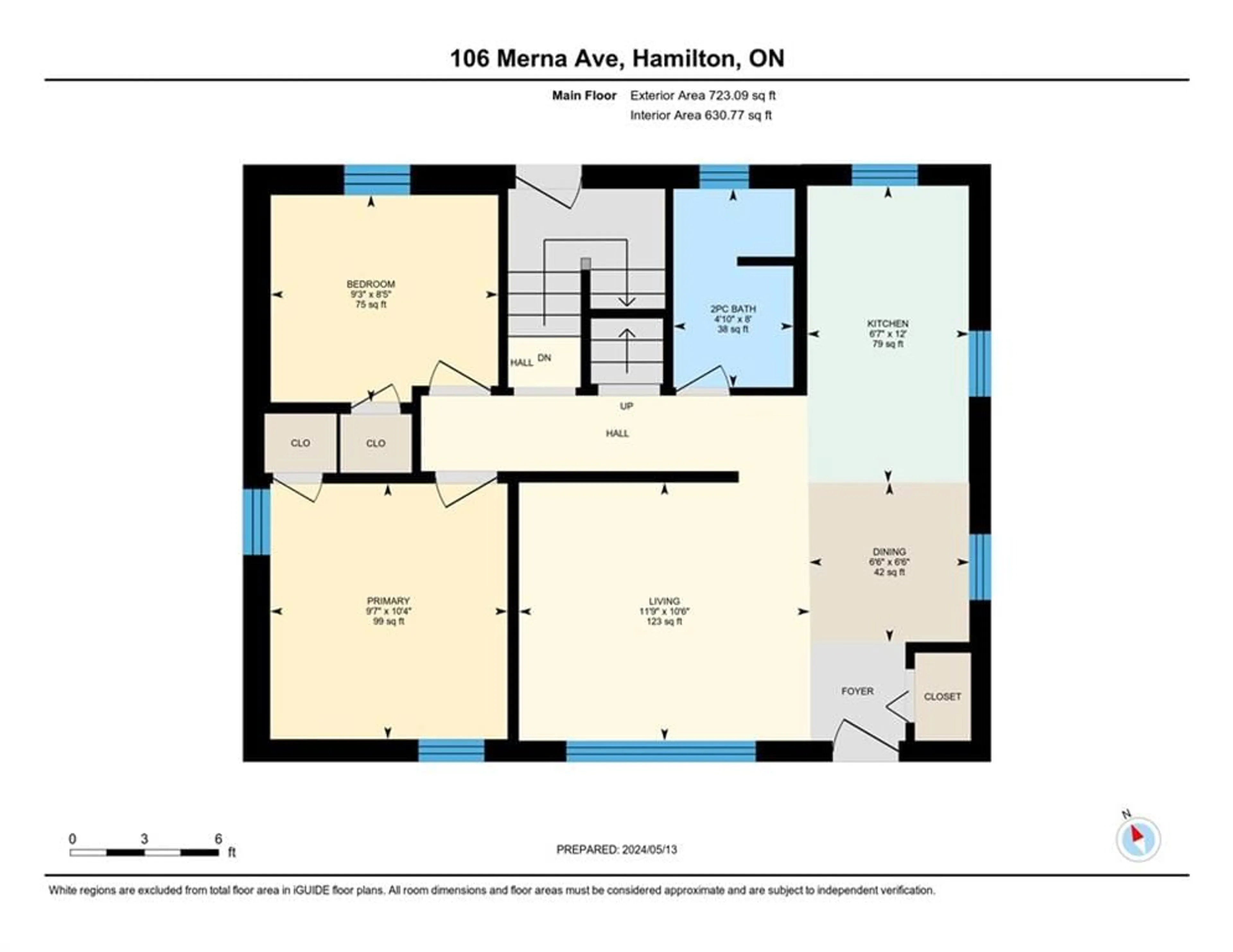 Floor plan for 106 Merna Ave, Hamilton Ontario L8S 2L2