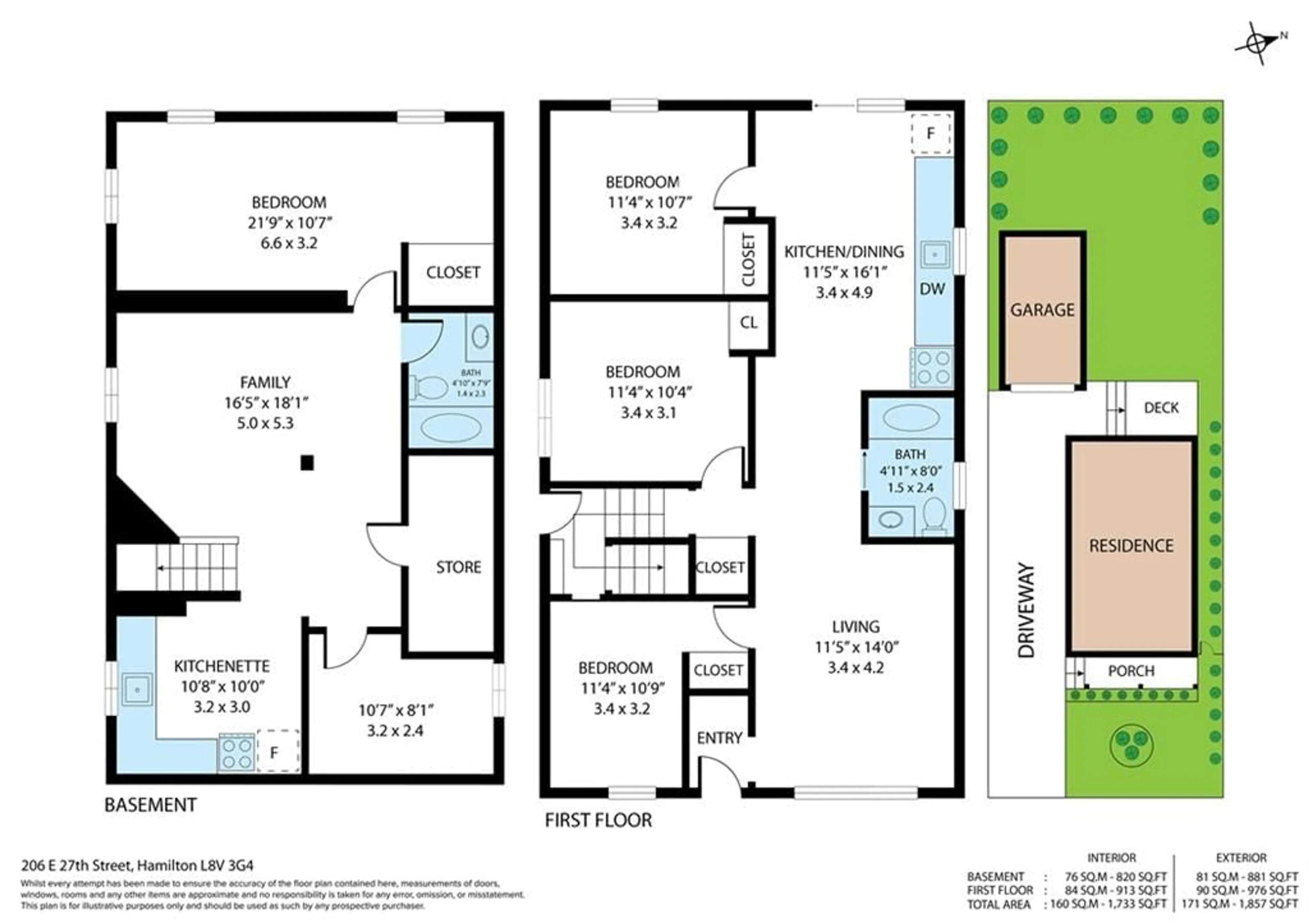 Floor plan for 206 EAST 27TH St, Hamilton Ontario L8V 3G4