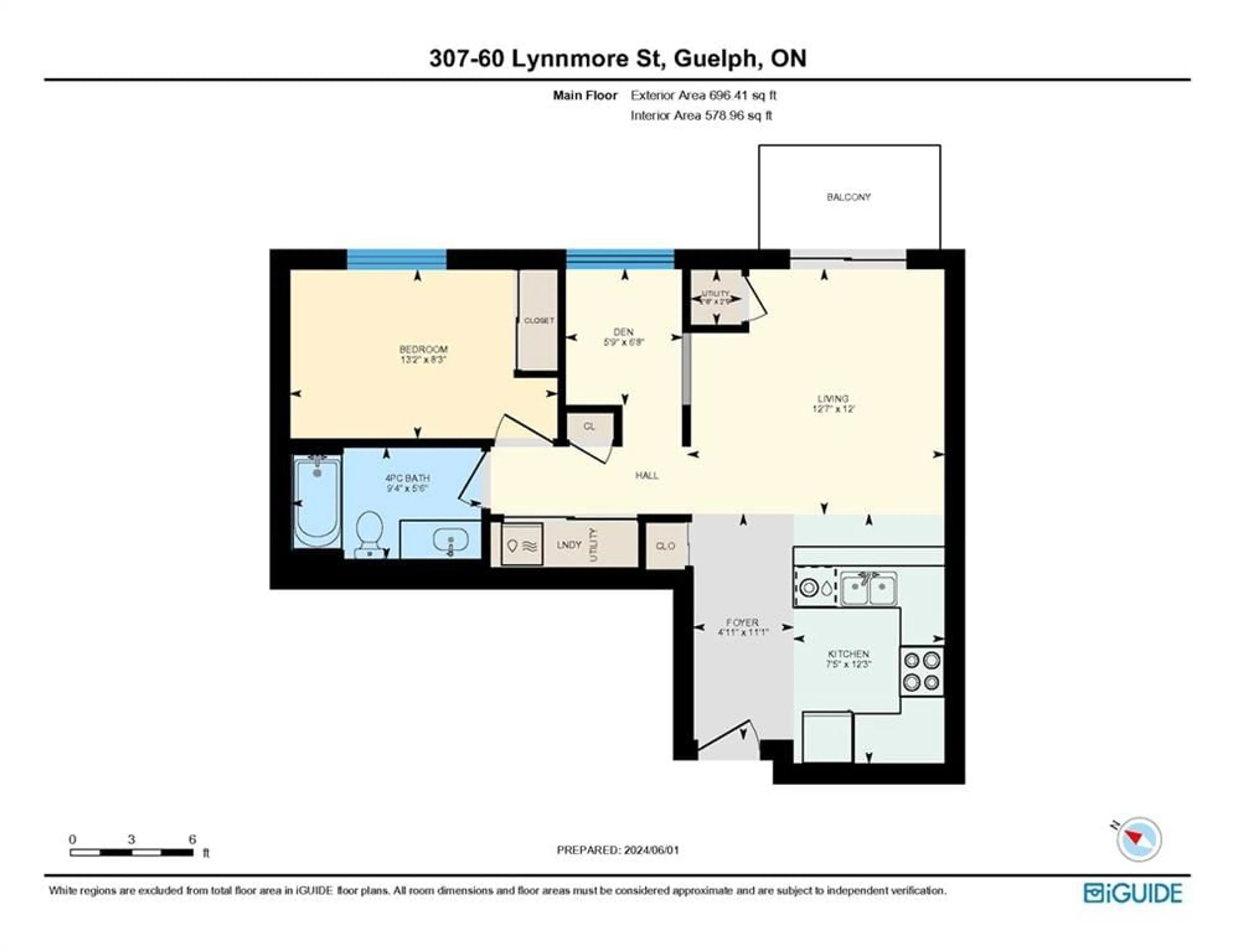 Floor plan for 60 LYNNMORE St #307, Guelph Ontario N1L 0J8