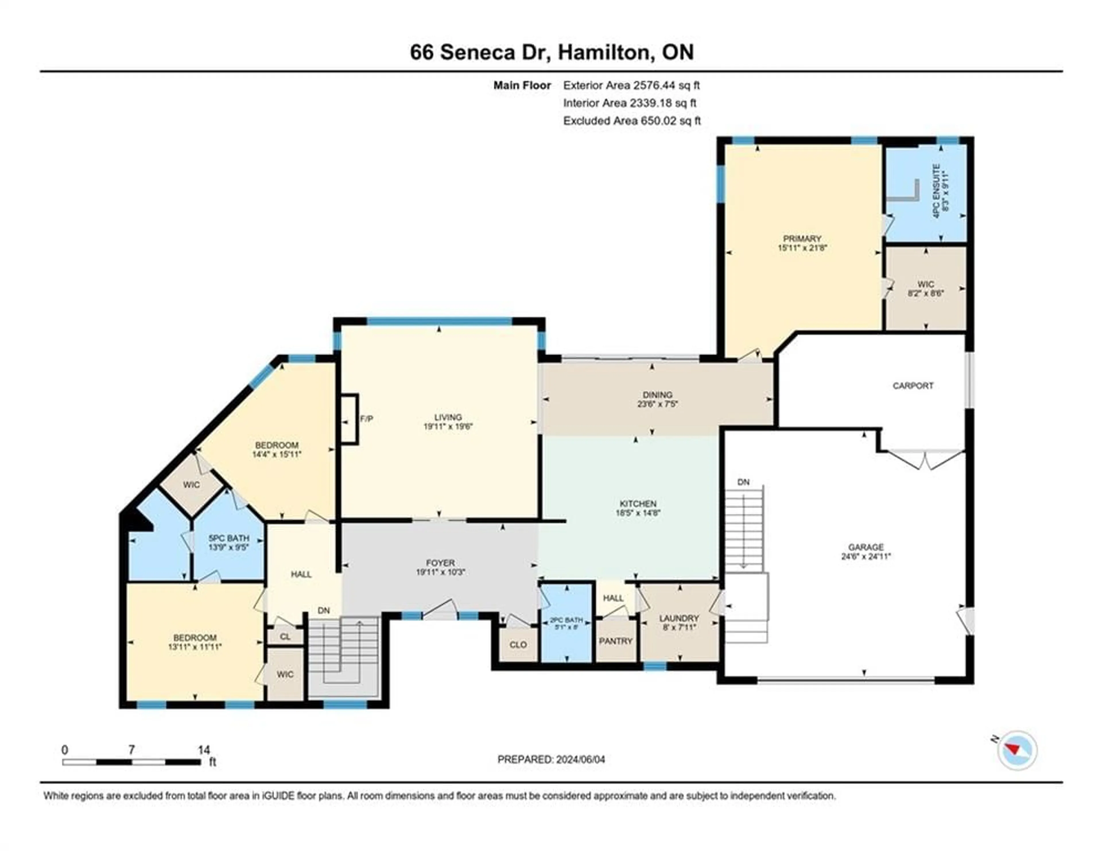 Floor plan for 66 Seneca Dr, Hamilton Ontario L9G 3B8